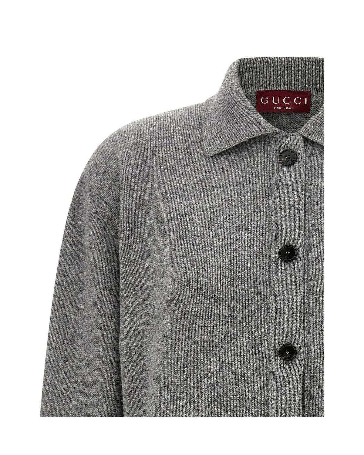 Gucci Cardigan in gray, Wool — view 3