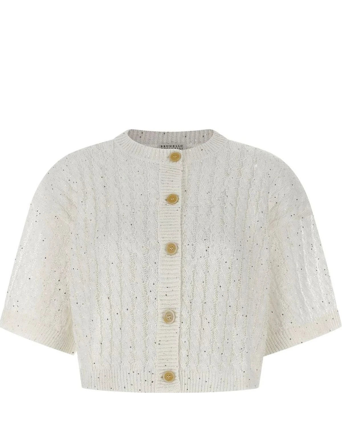 Brunello Cucinelli Cardigan in white, Linen