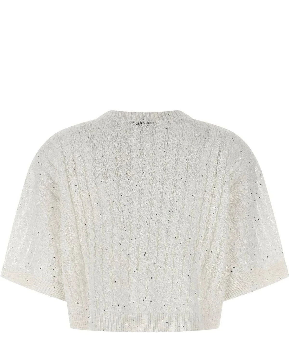 Brunello Cucinelli Cardigan in white, Linen — view 2