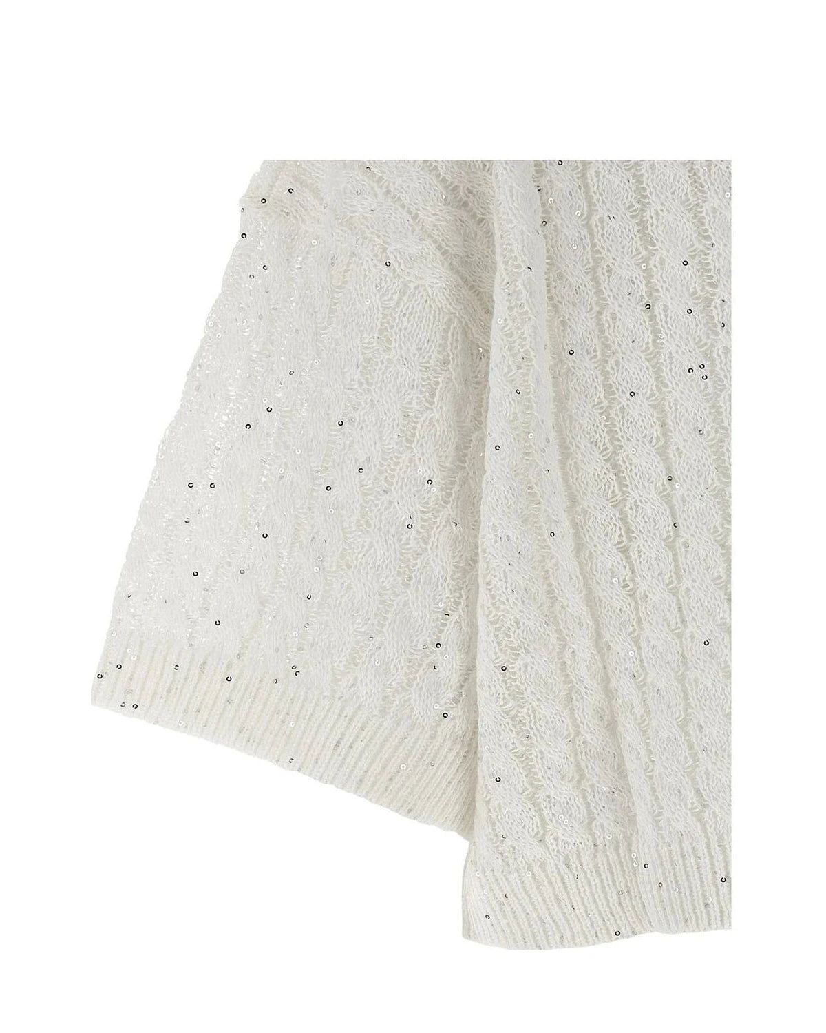 Brunello Cucinelli Cardigan in white, Linen — view 4