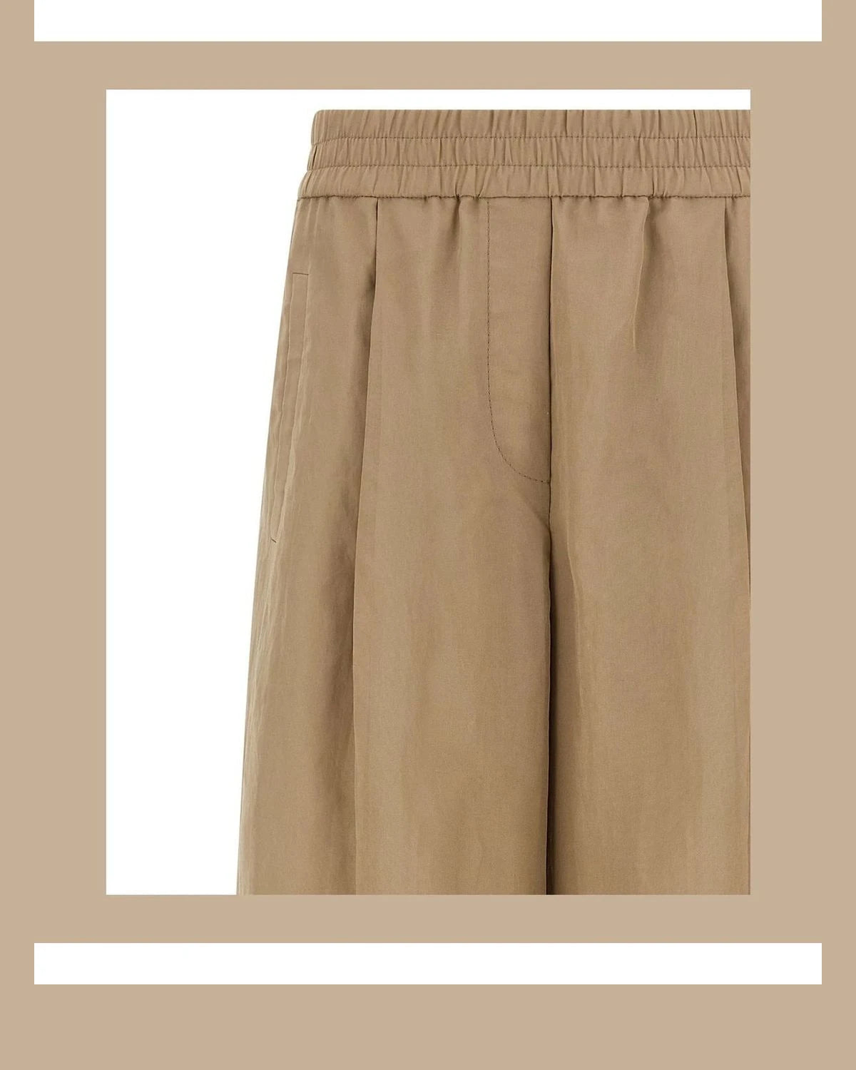 Brunello Cucinelli Palazzo Pant in beige, Cotton — view 3