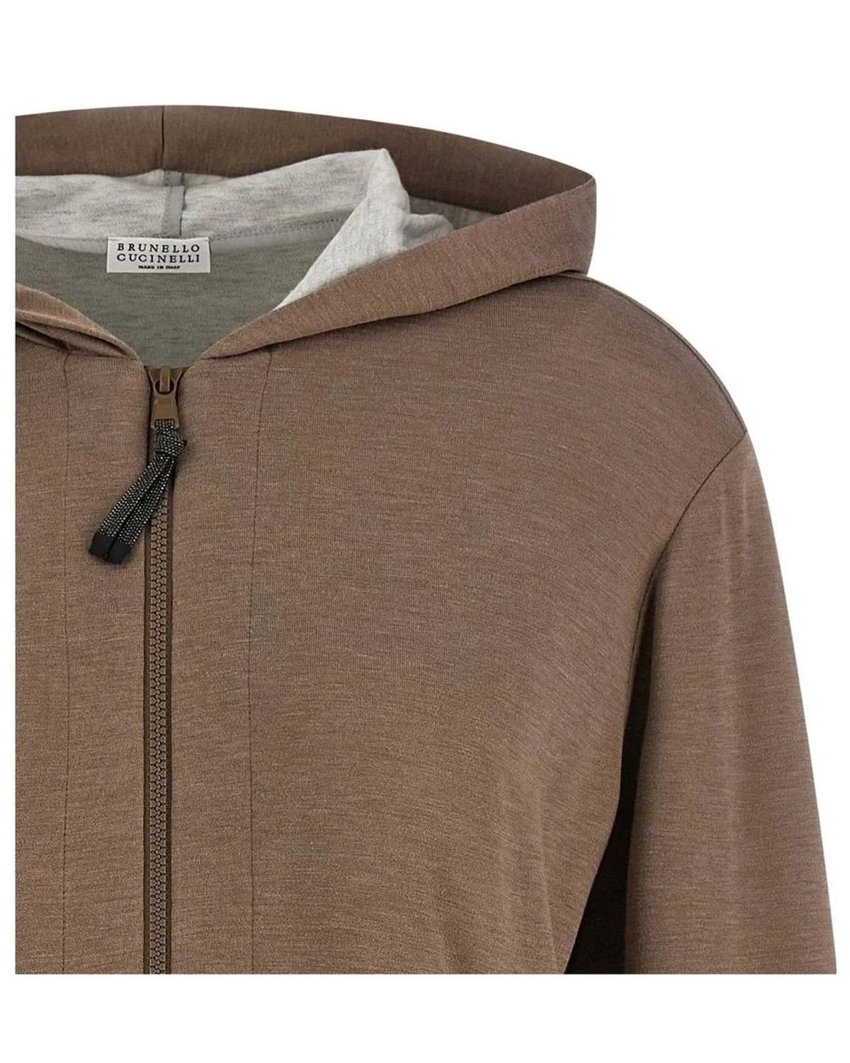 Brunello Cucinelli Hoodie in brown, Cotton — view 3