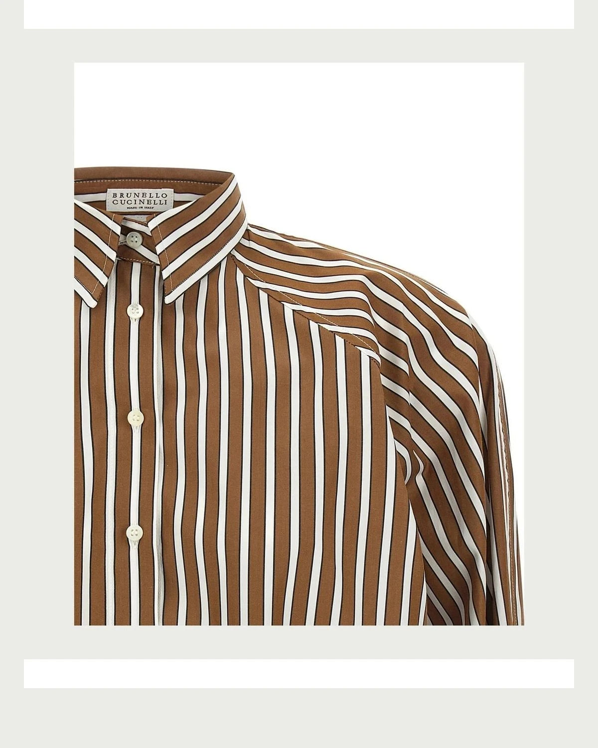 Brunello Cucinelli Dress Shirt in brown, Cotton — view 3