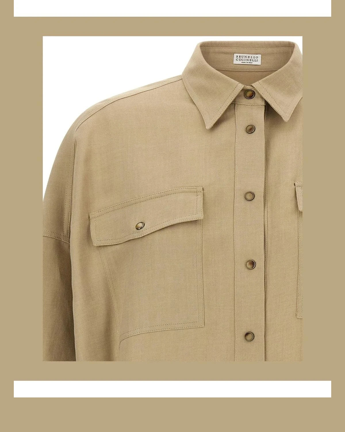 Brunello Cucinelli Dress Shirt in beige, Viscose — view 3