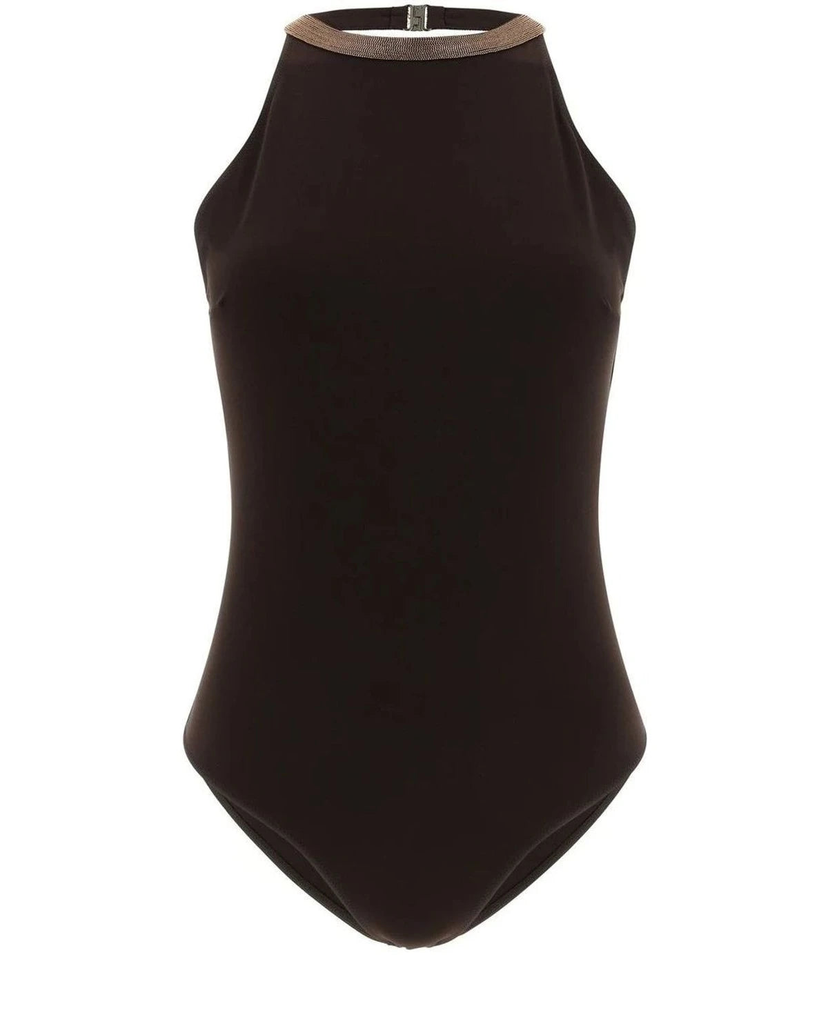 Brunello Cucinelli One-Piece Swimsuit in brown, Polyamide