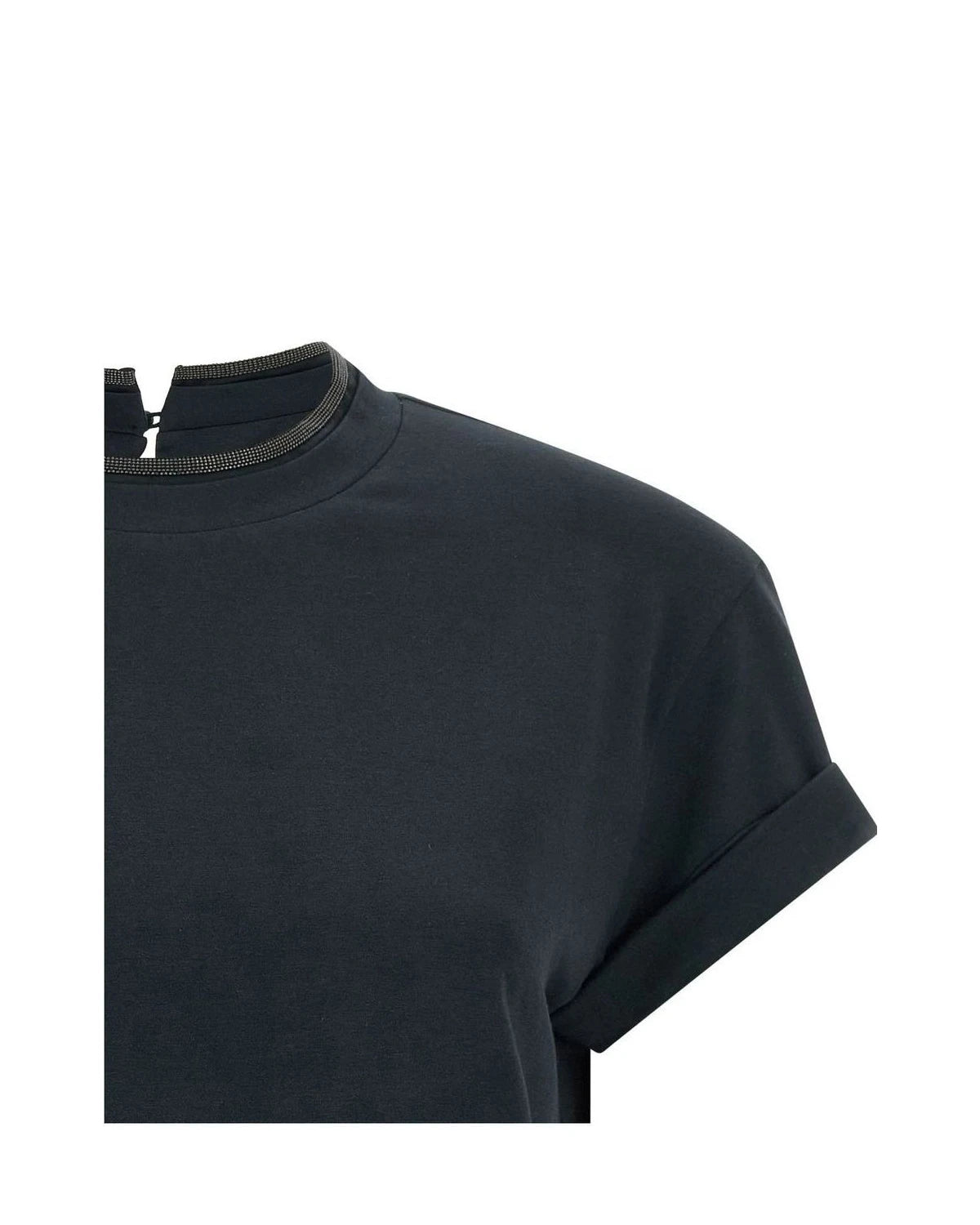 Brunello Cucinelli T-Shirt in blue, Cotton — view 3