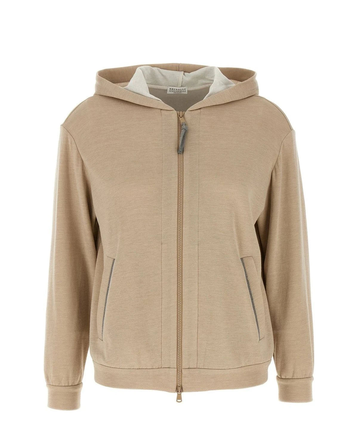 Brunello Cucinelli Hoodie in beige, Cotton