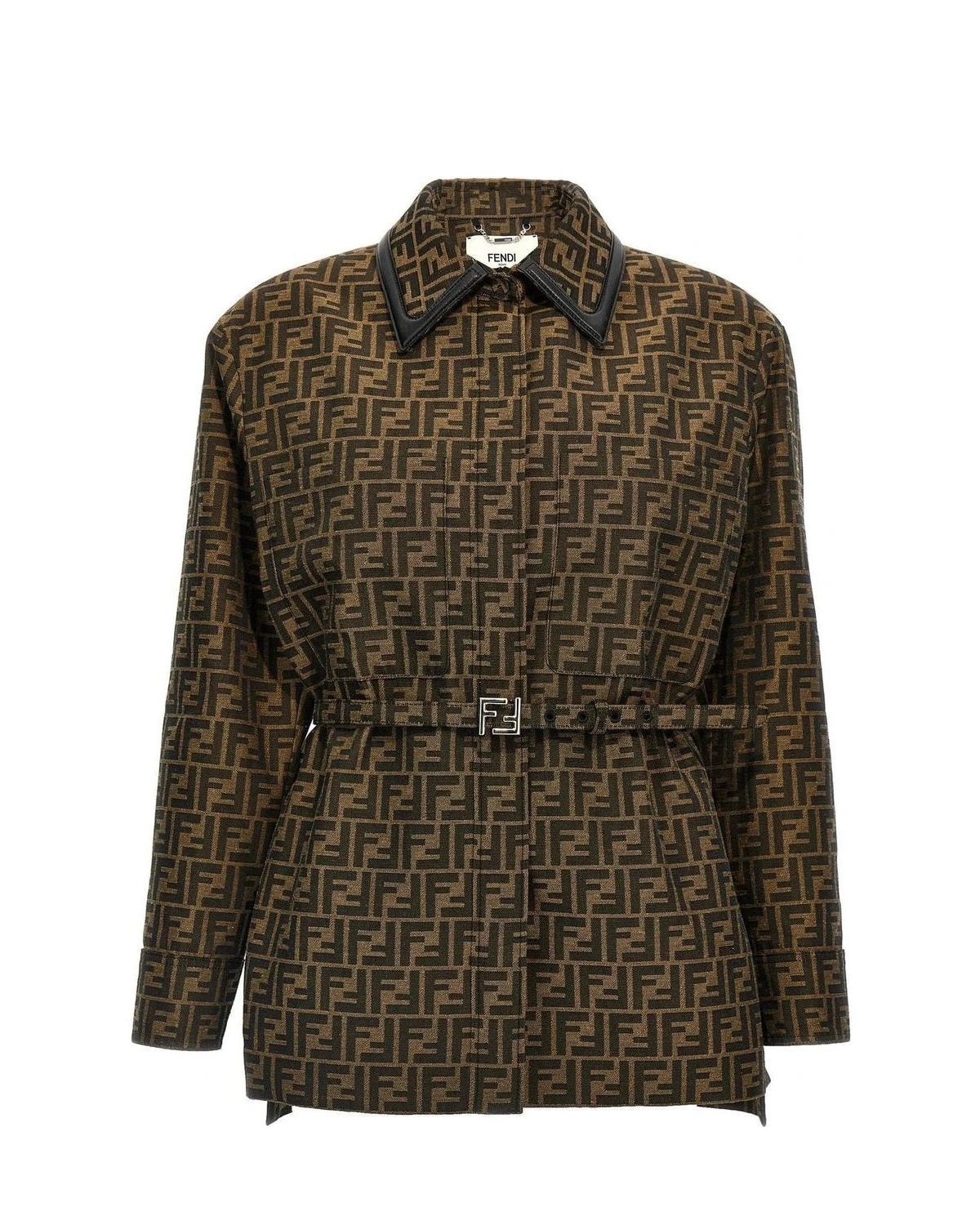 Fendi Trucker Jacket in brown, Polyester