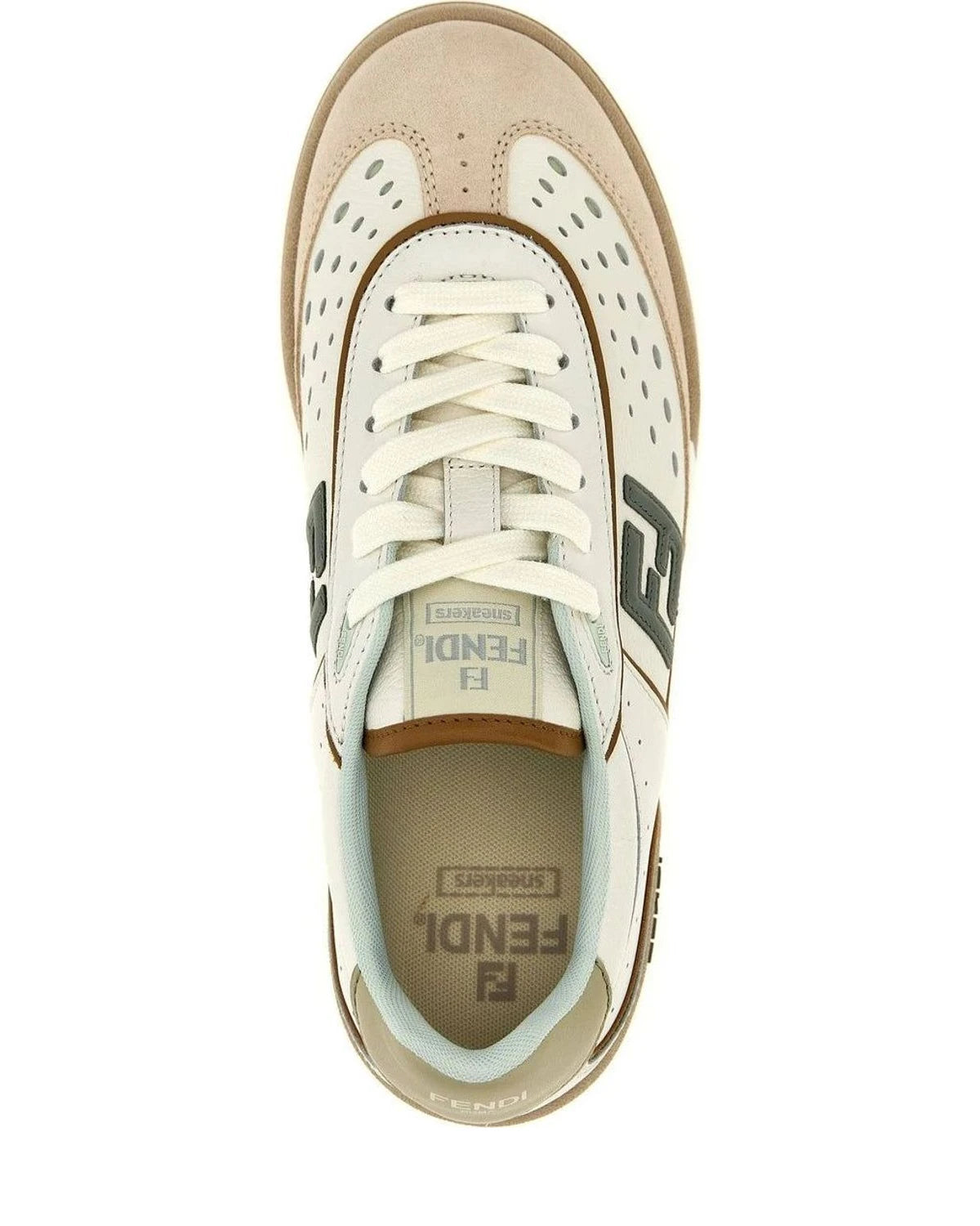 Fendi Sneakers in beige, Leather — view 4