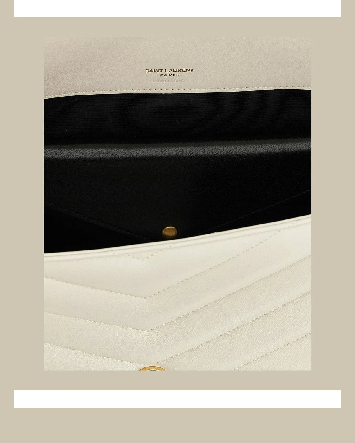 Saint Laurent Shoulder Bag in beige, Lamb Leather — view 4