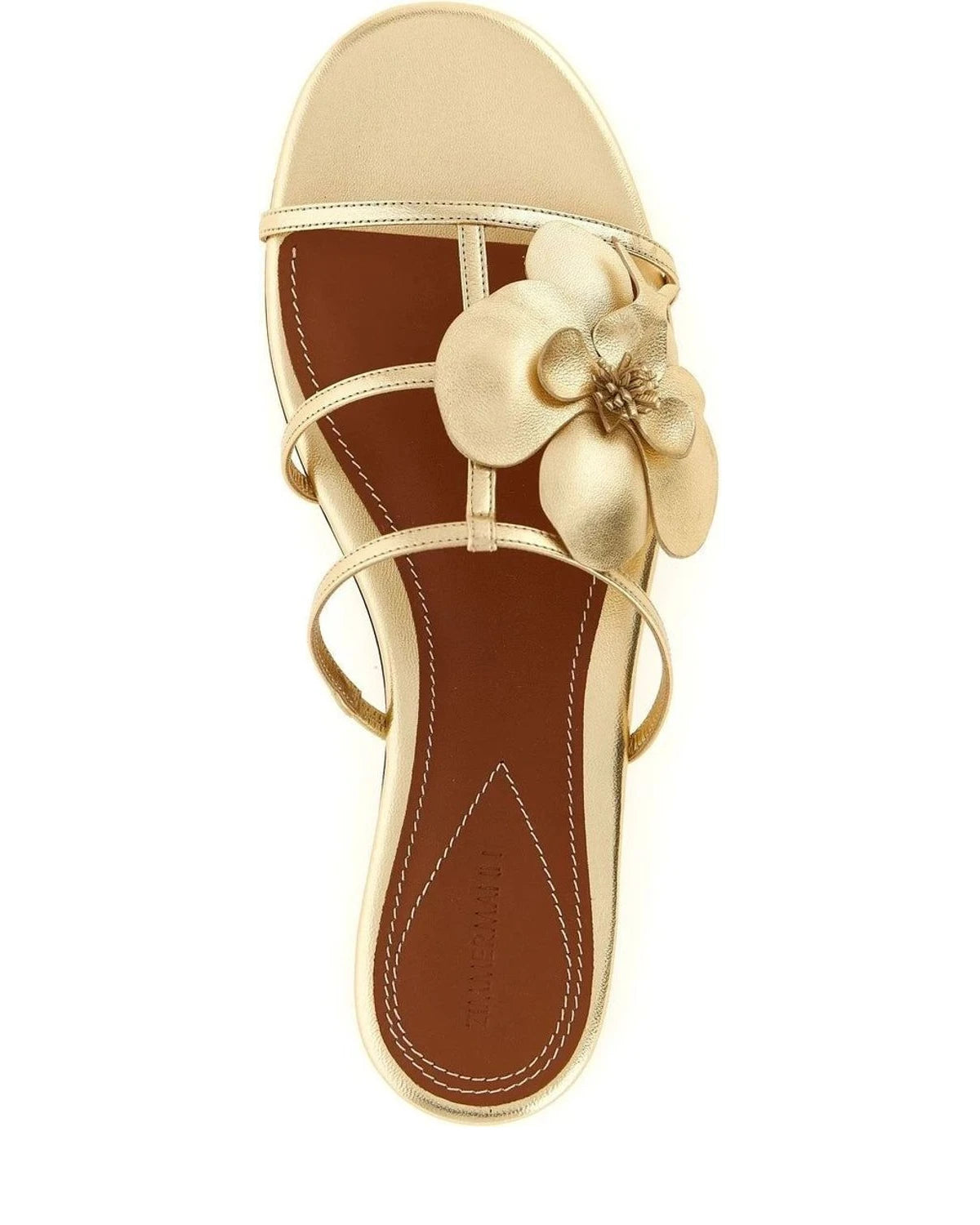 Zimmermann Slides in gold, Leather — view 5