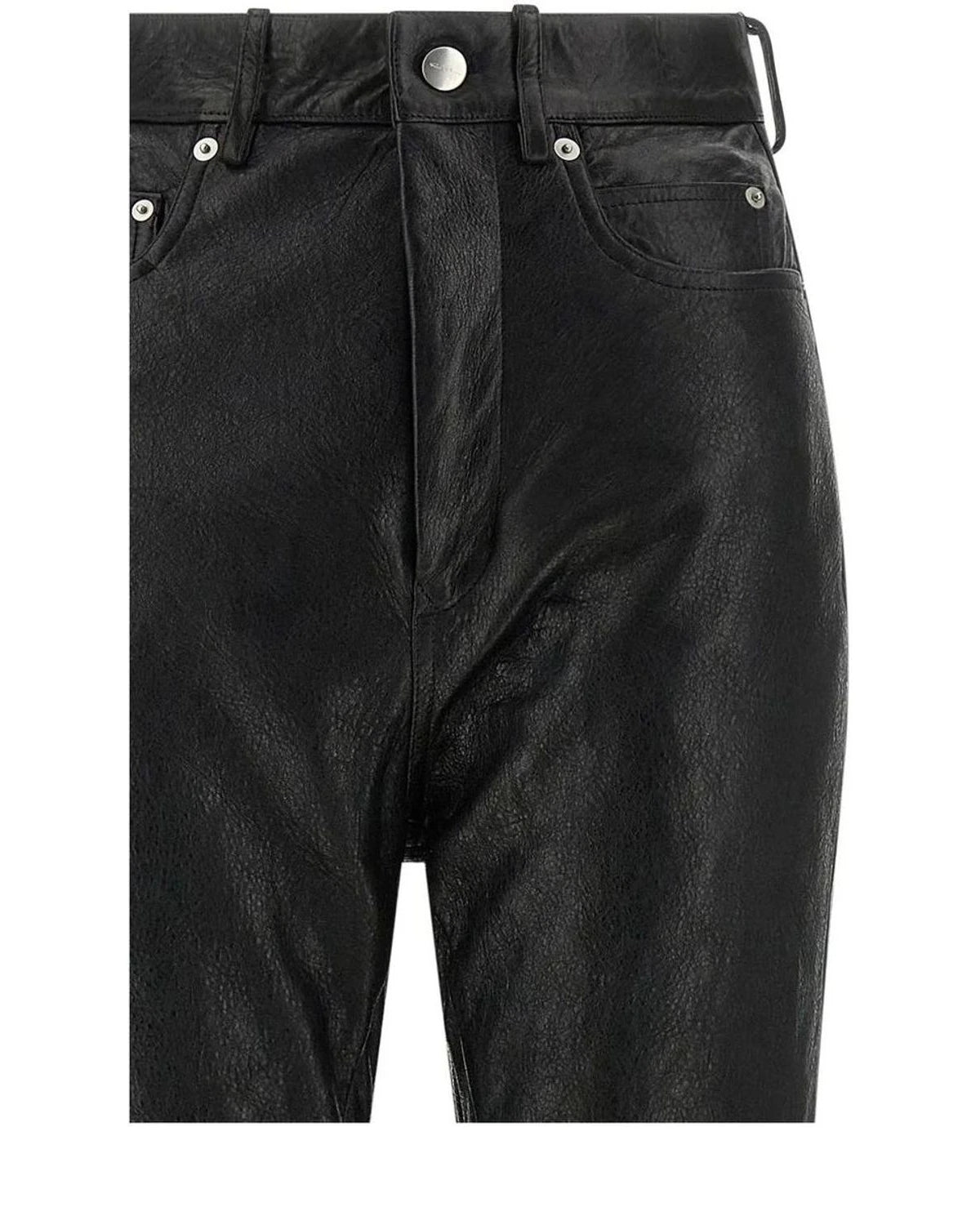 Rick Owens Palazzo Pant in black, Lamb Leather — view 3