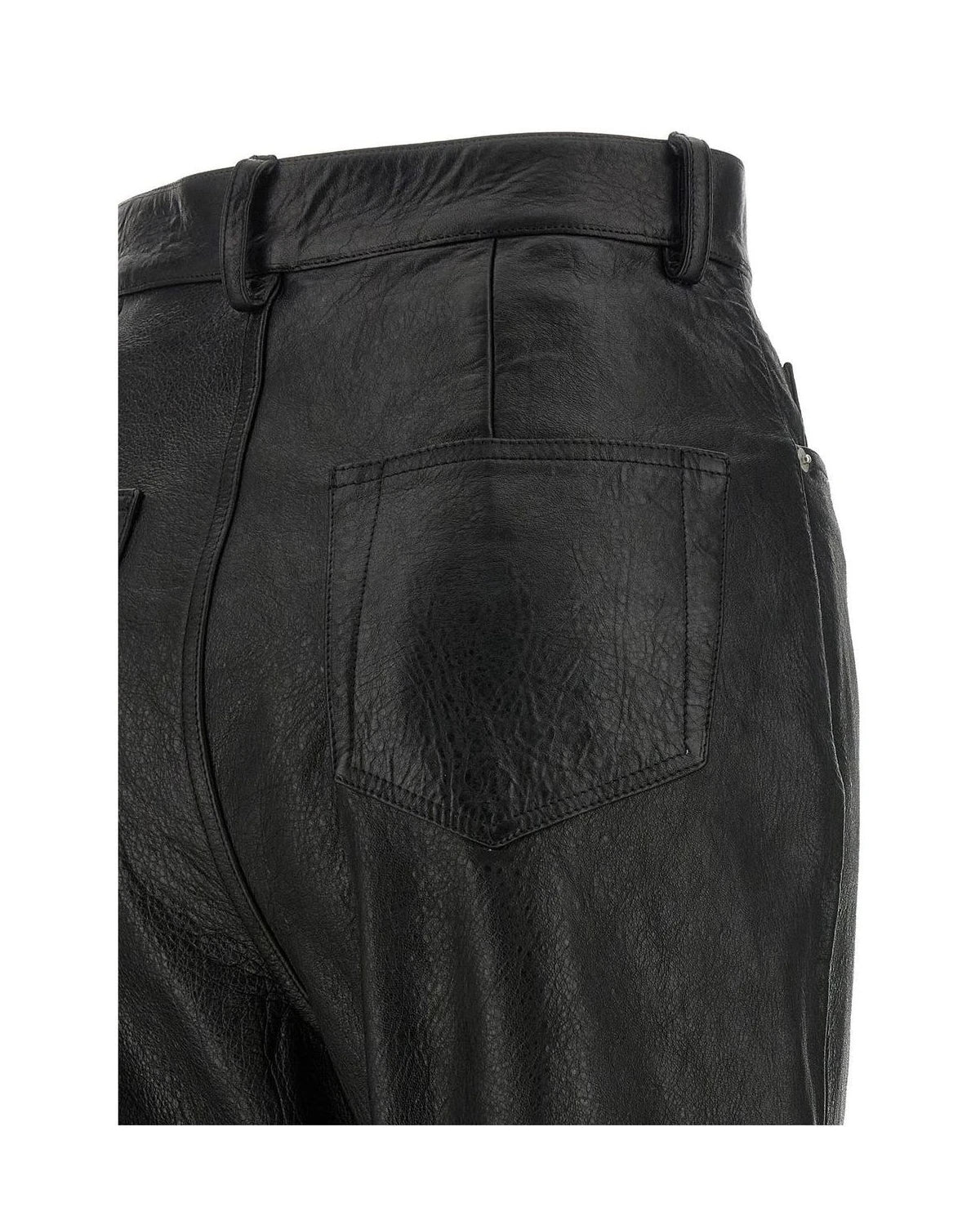 Rick Owens Palazzo Pant in black, Lamb Leather — view 4