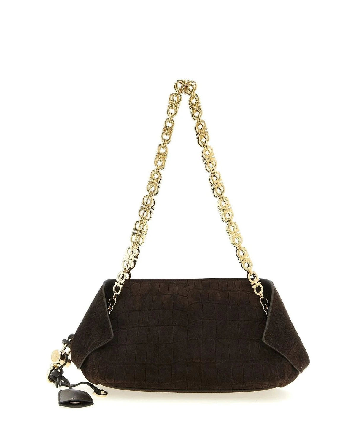 Ferragamo Shoulder Bag in brown, Goat Leather