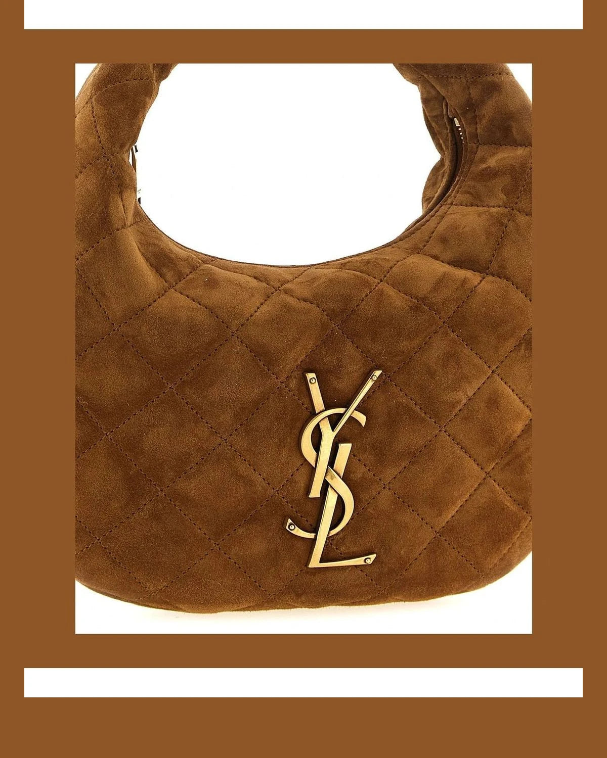 Saint Laurent Hobo Bag in brown, Calfskin Leather — view 3