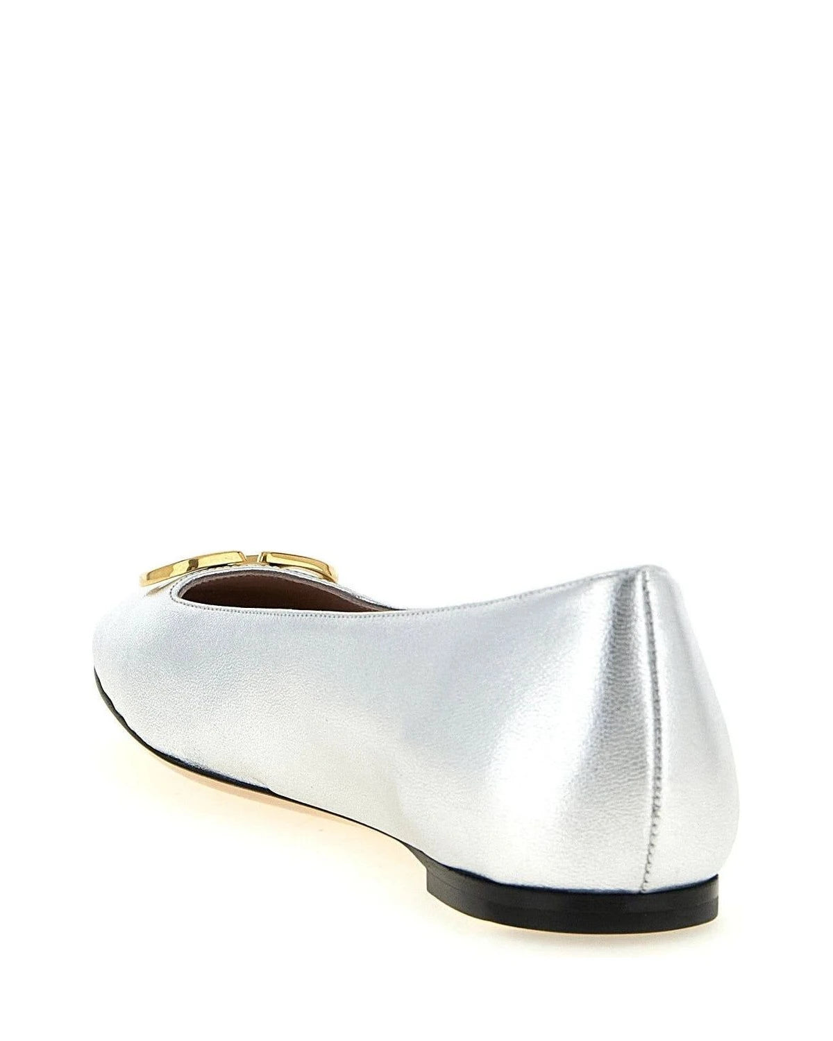 Valentino Garavani Flats in silver, Lamb Leather — view 3
