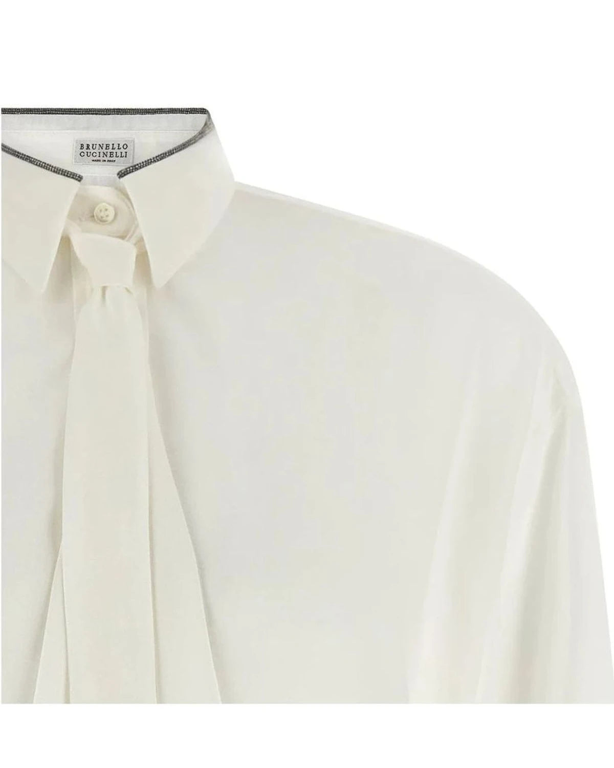 Brunello Cucinelli Blouse in white, Silk — view 3