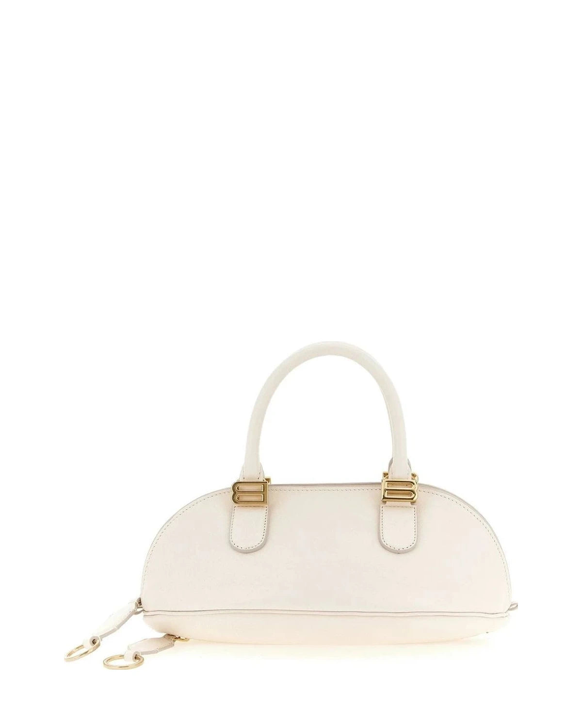 Balenciaga Baguette Handbag in white, Calfskin Leather