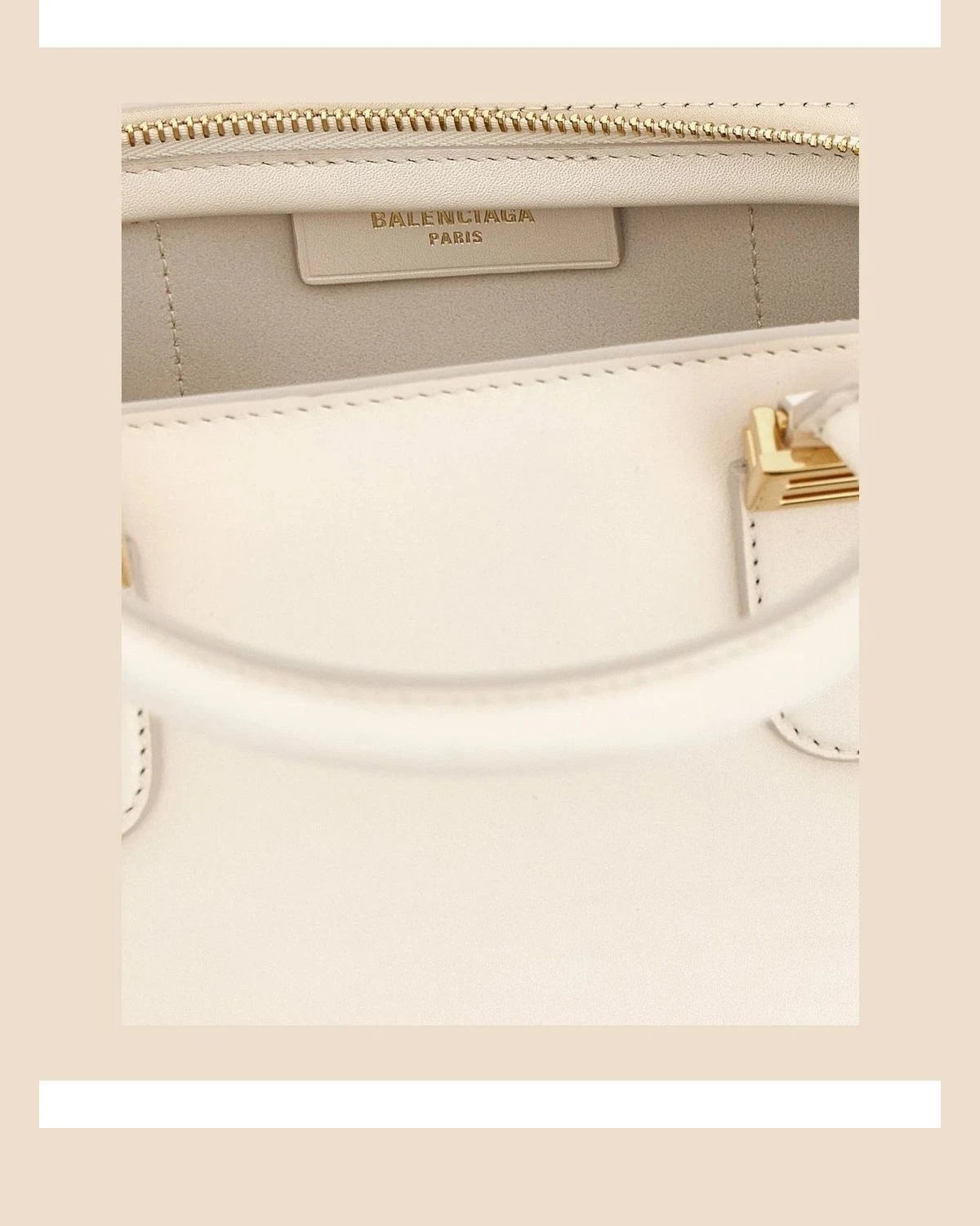 Balenciaga Baguette Handbag in white, Calfskin Leather β view 4