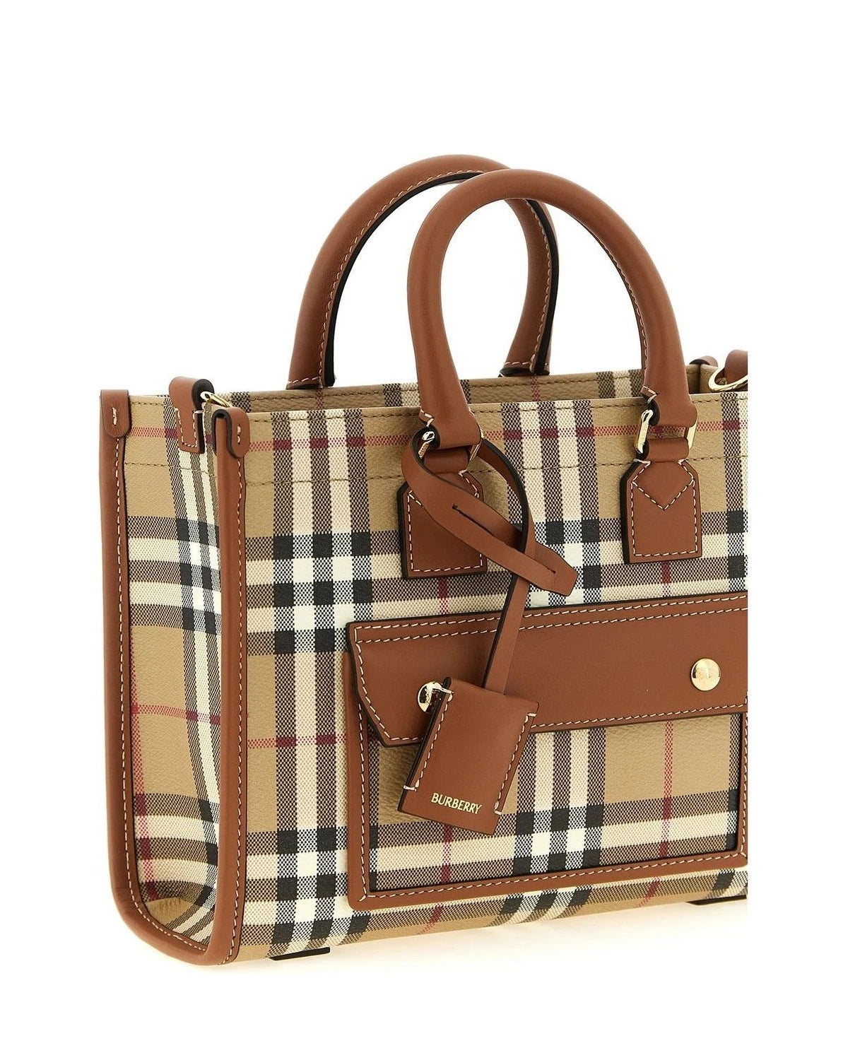Burberry Satchel Bag in beige, Polyurethane — view 3