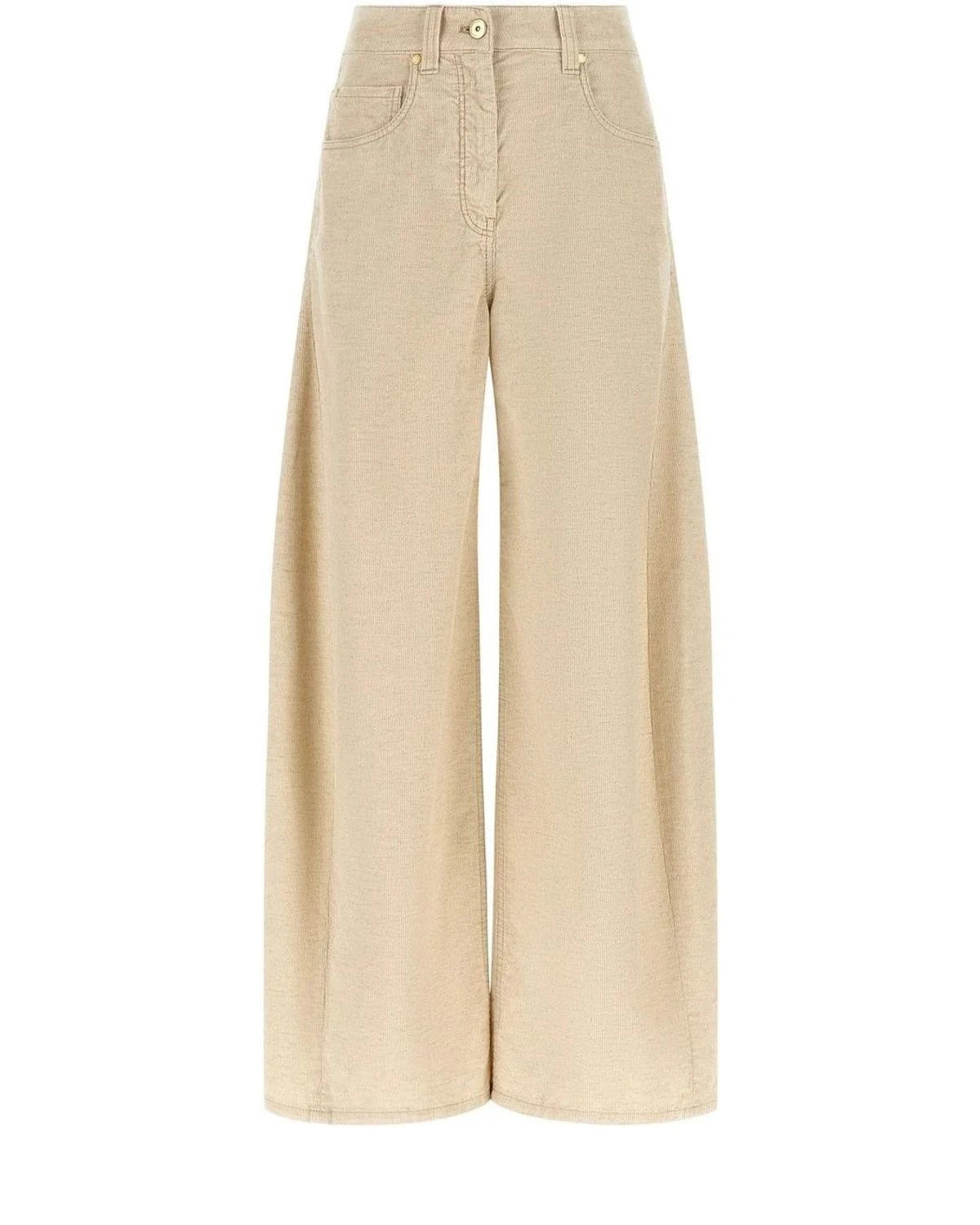 Brunello Cucinelli Palazzo Pant in beige, Cotton