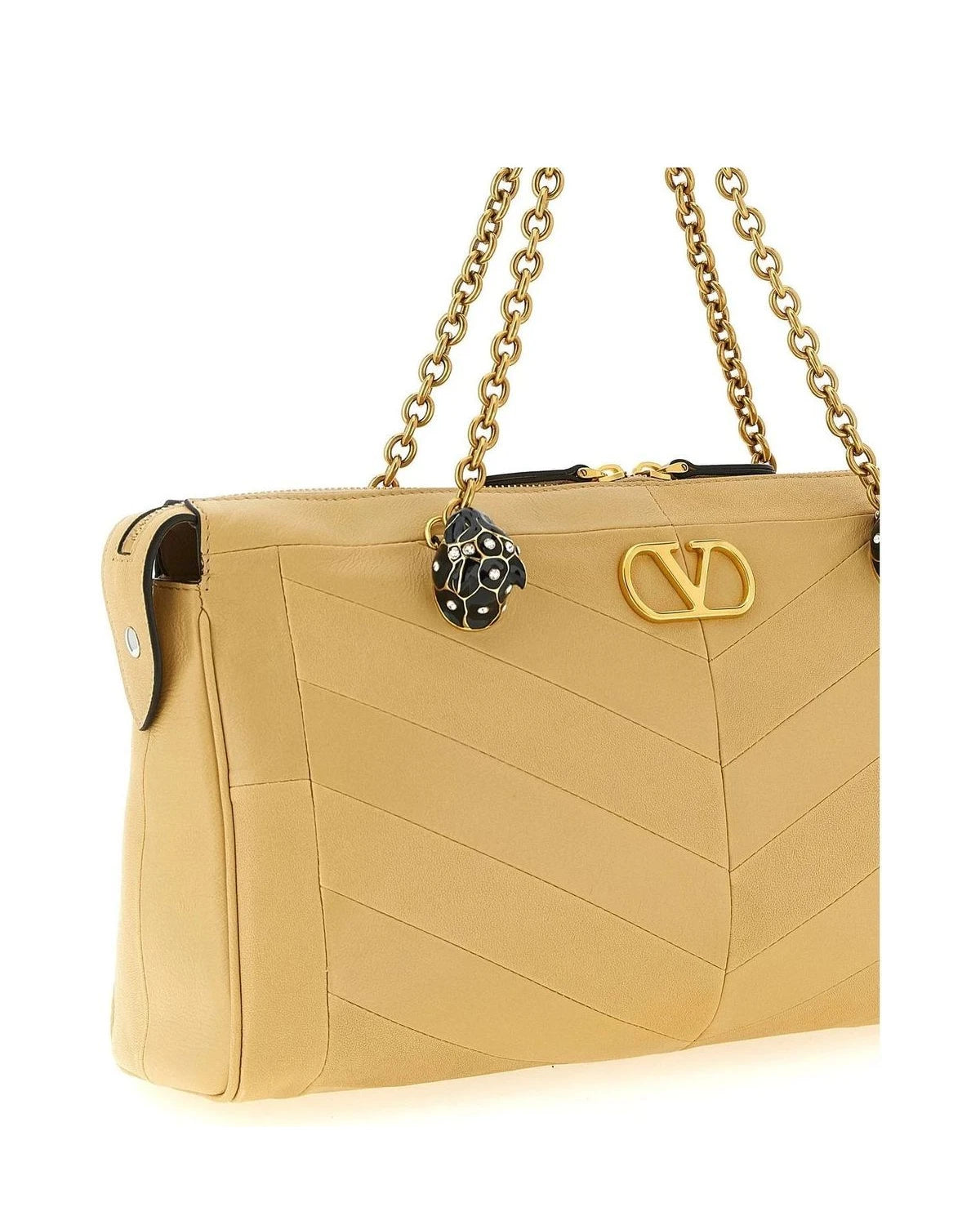 Valentino Garavani Shoulder Bag in beige, Lamb Leather โ view 3