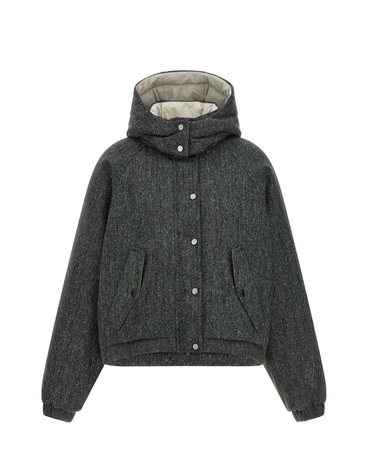 Brunello Cucinelli Bomber Jacket in gray, Virgin Wool