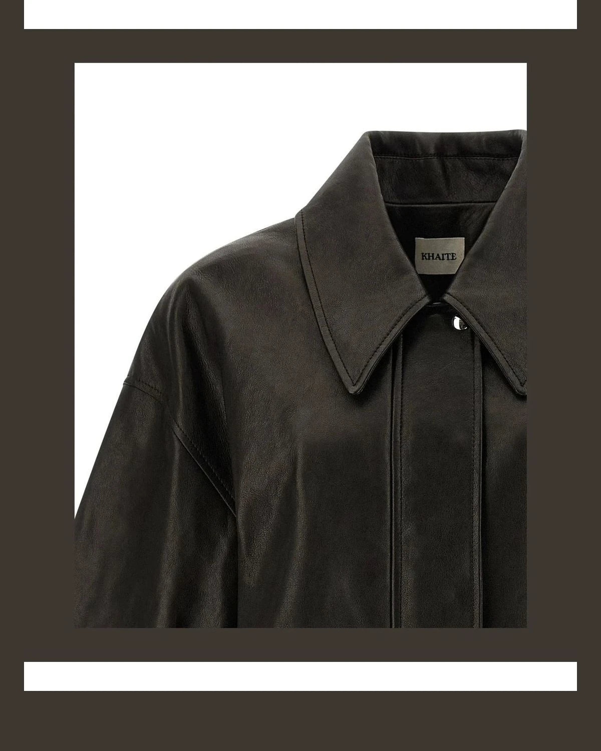Khaite Bomber Jacket in black, Lamb Leather — view 3