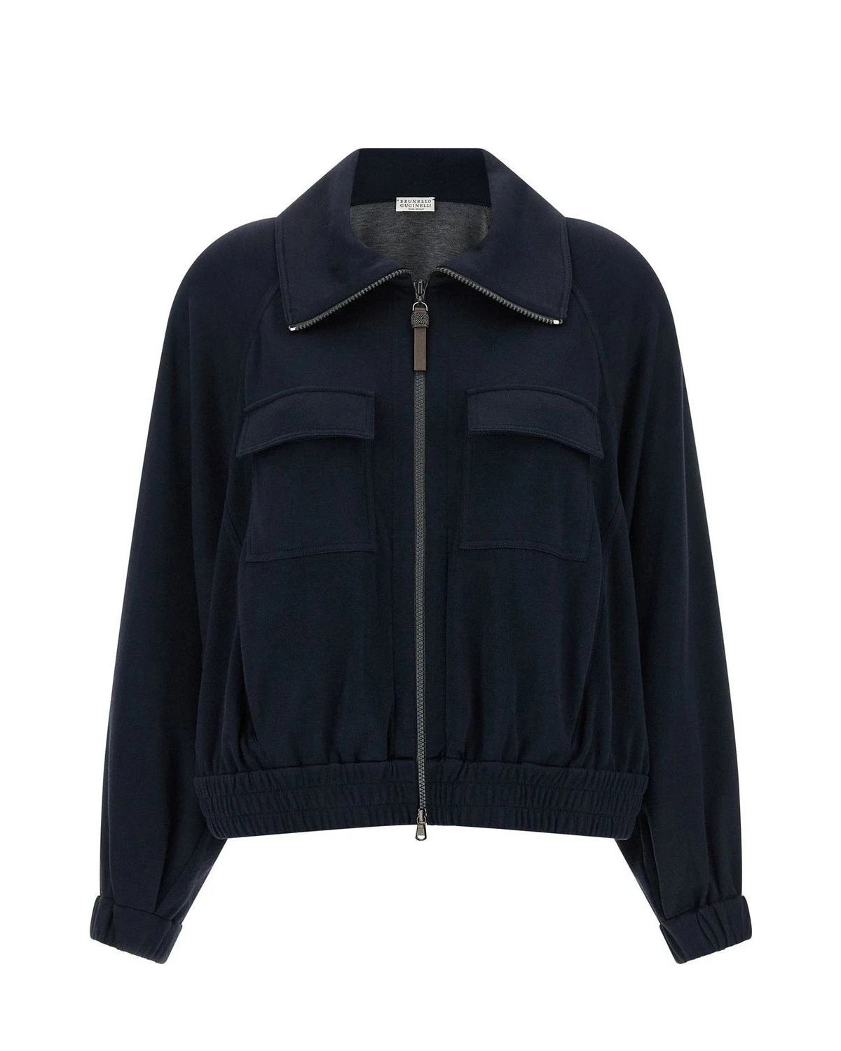 Brunello Cucinelli Bomber Jacket in blue, Cotton