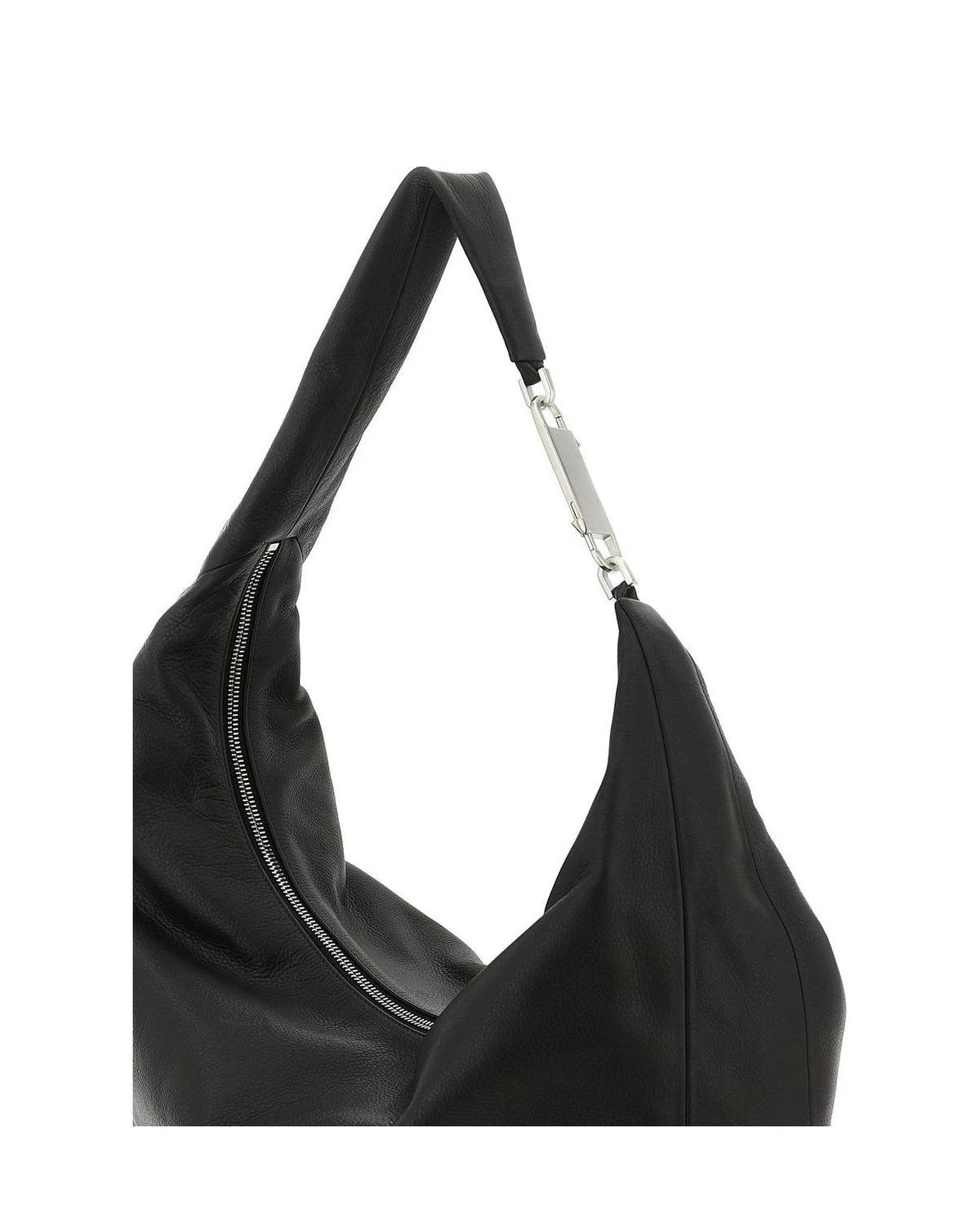 Rick Owens Hobo Bag in black, Calfskin Leather — view 3