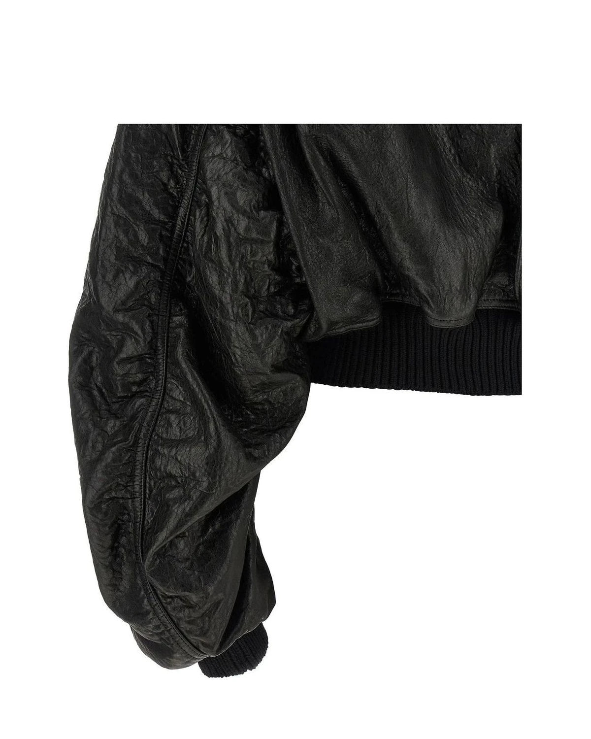 Rick Owens Bomber Jacket in black, Lamb Leather — view 4