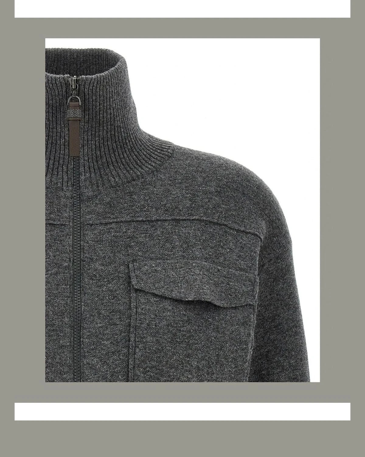 Brunello Cucinelli Cardigan in gray, Wool — view 3