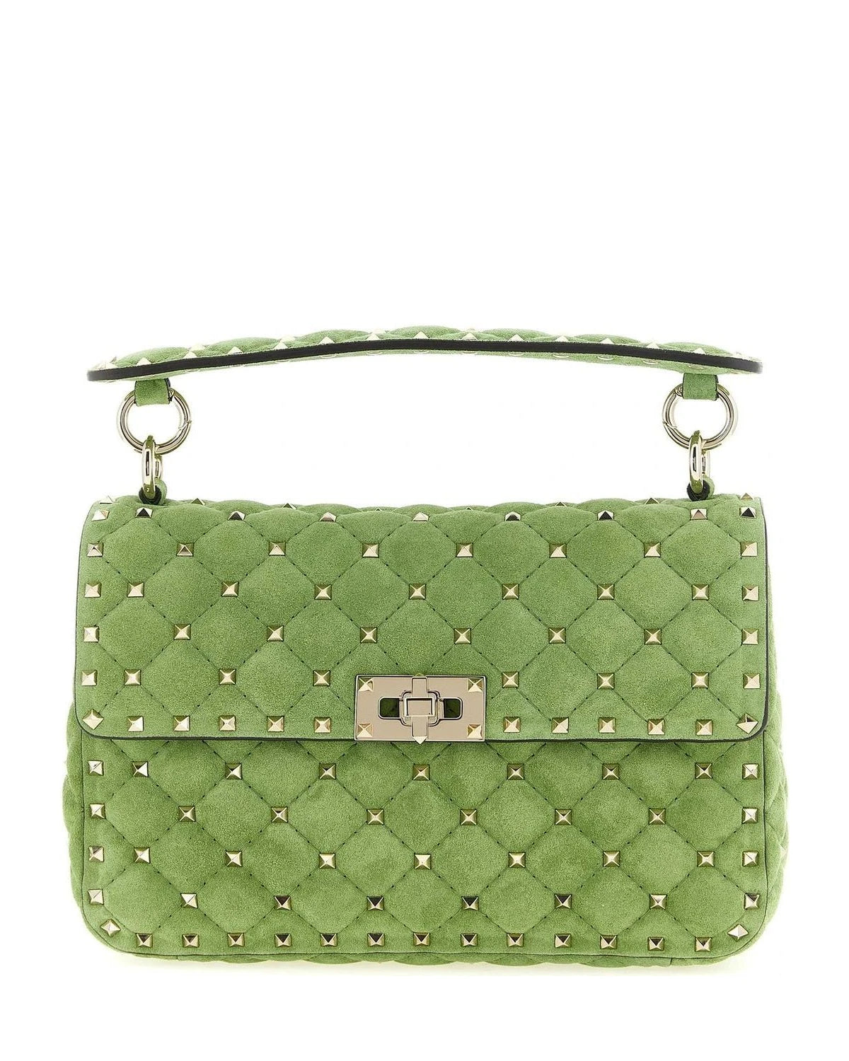 Valentino Garavani Shoulder Bag in green, Calfskin Leather