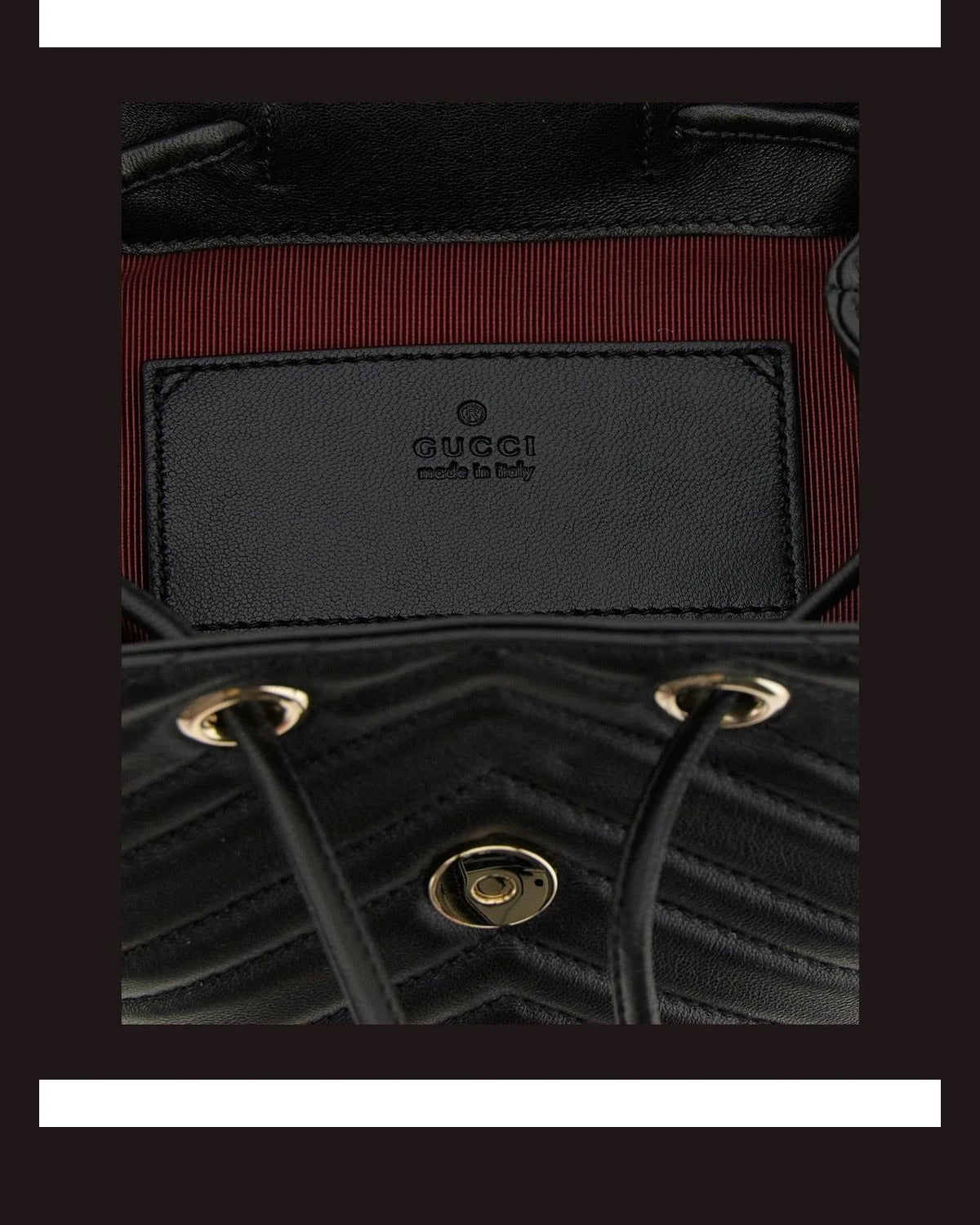 Gucci Backpack Handbag in black, Lamb Leather — view 4