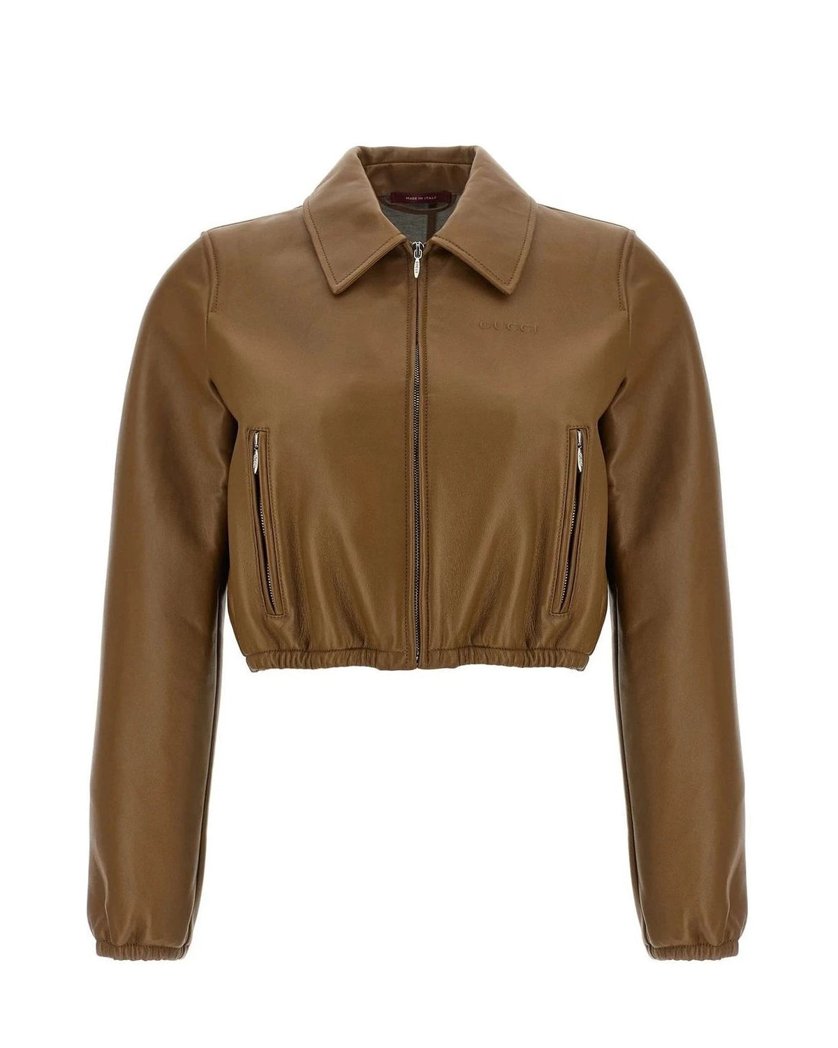 Gucci Bomber Jacket in beige, Lamb Leather
