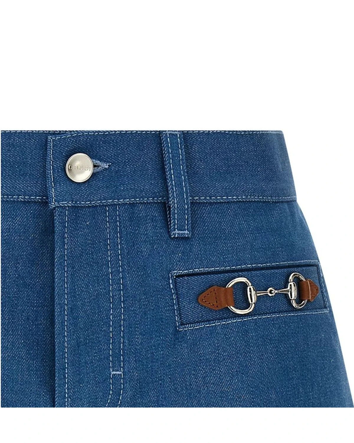 Blue Cotton Bermuda Shorts