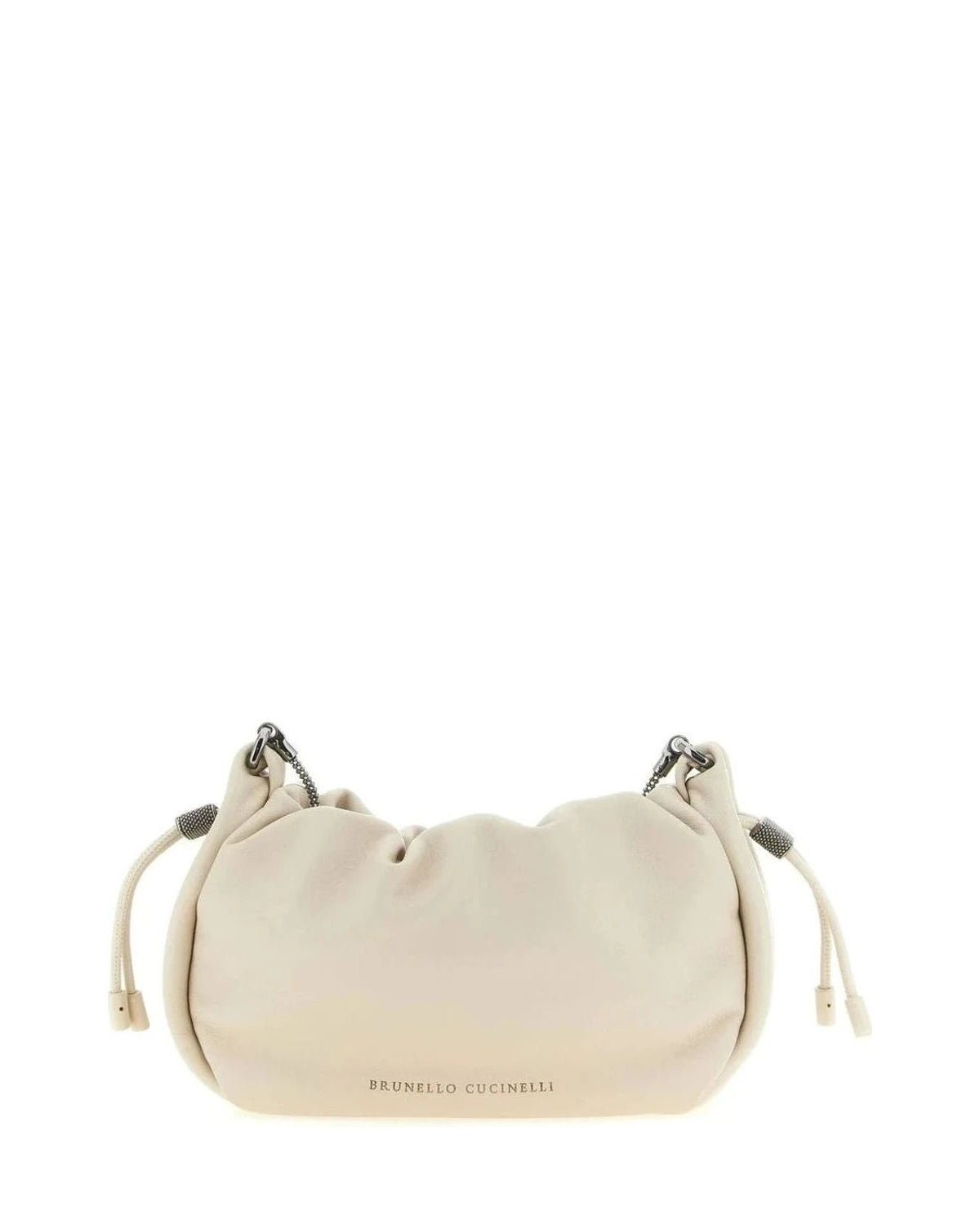 Brunello Cucinelli Cross Body Bag in white, Lamb Leather
