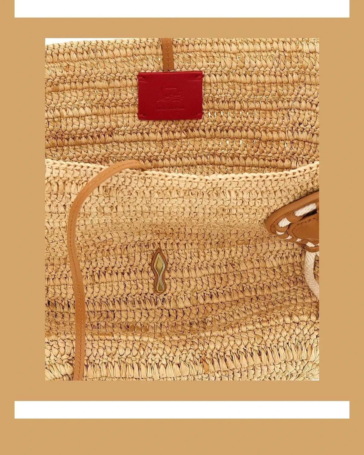 Christian Louboutin Tote Bag in beige, Raffia β view 4