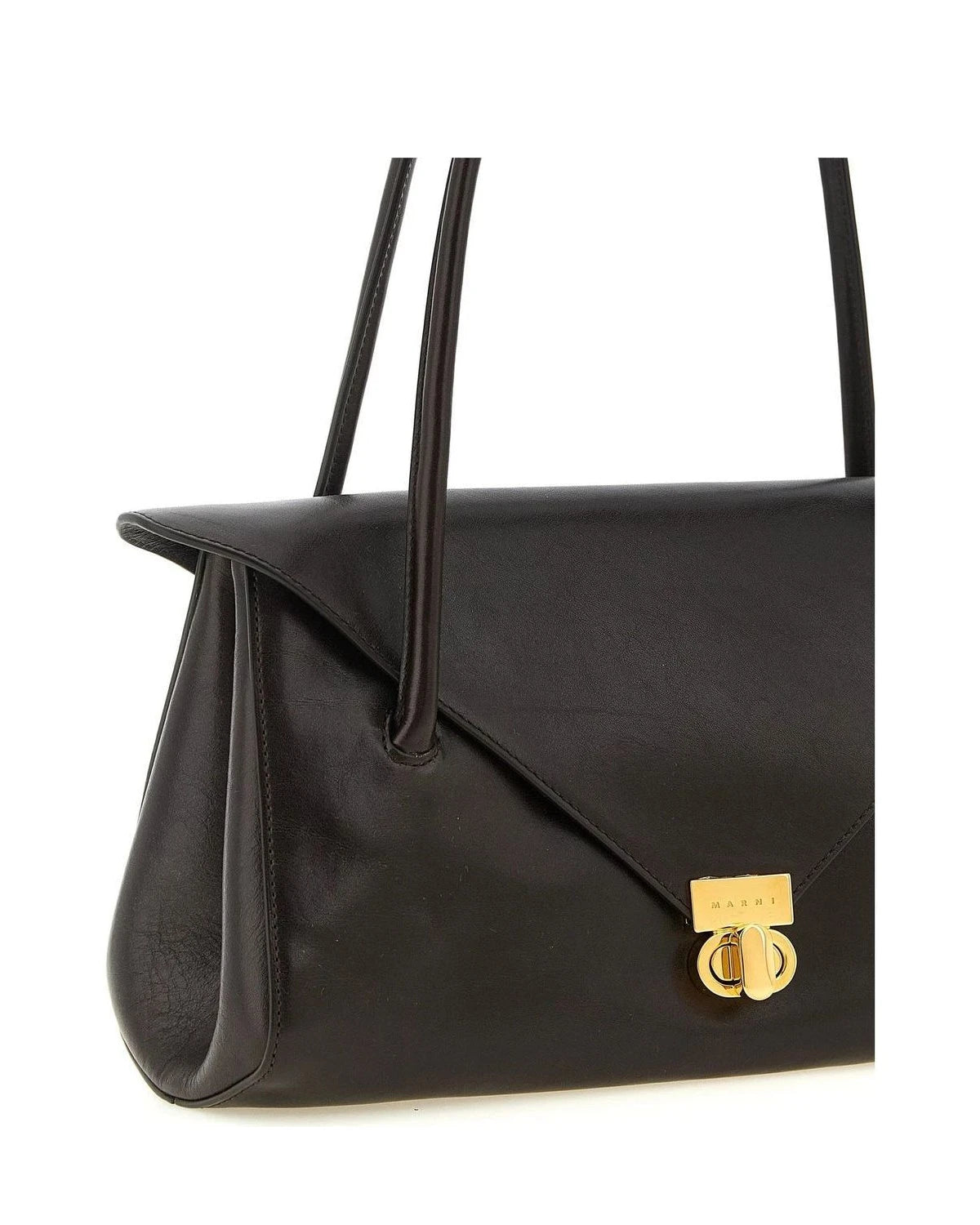 Marni Shoulder Bag in brown, Calfskin Leather — view 3