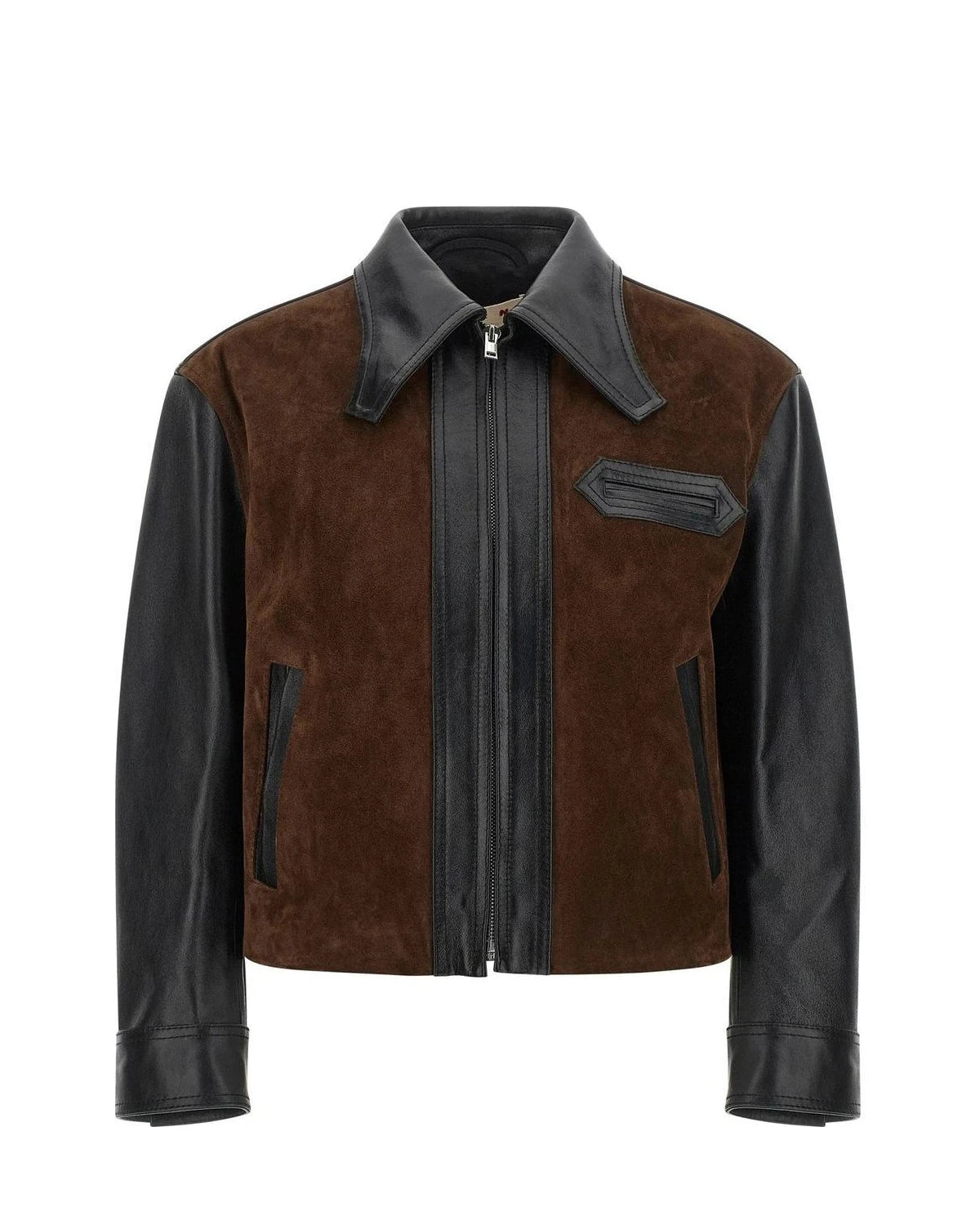 Marni Trucker Jacket in black, Calfskin Leather