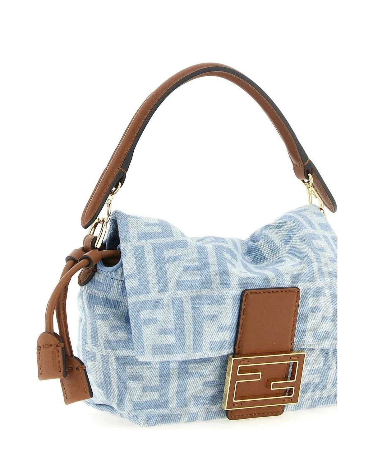 Fendi Baguette Handbag in blue, Cotton β view 4