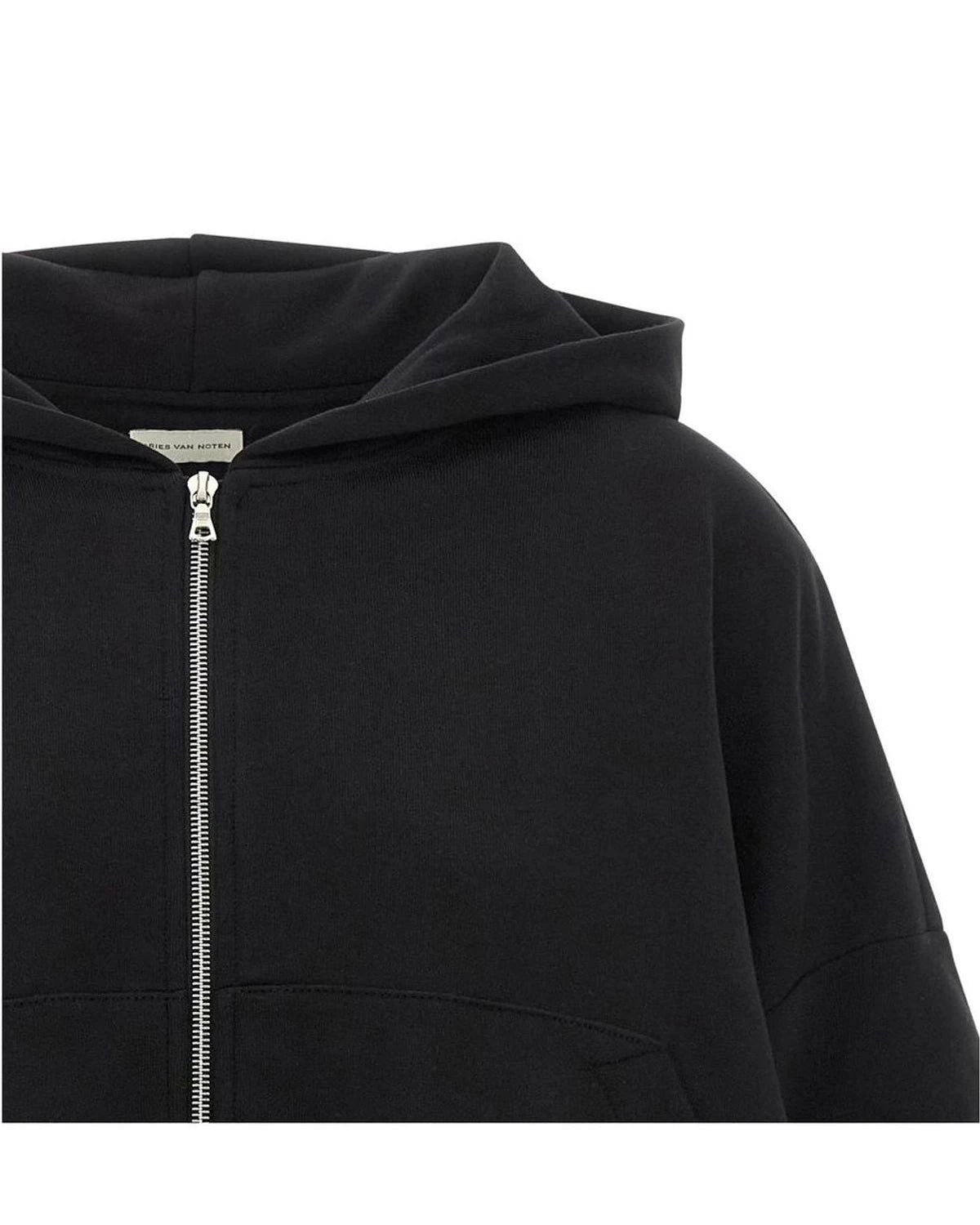 Dries Van Noten Hoodie in black, Cotton — view 3
