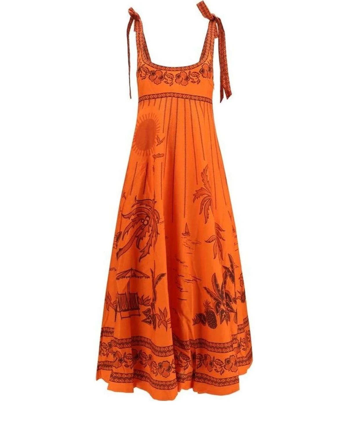 Alemais Dresse in orange, Linen