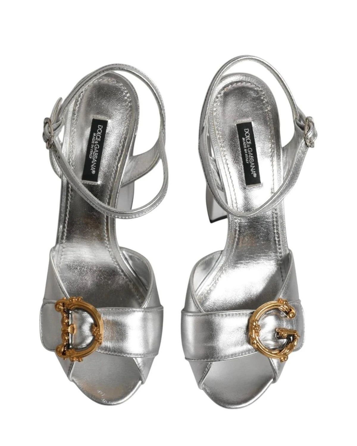 Dolce & Gabbana Sandals in silver, Leather — view 2