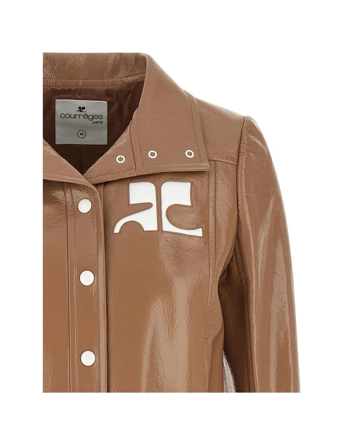 Courrèges Trucker Jacket in brown, Cotton — view 3