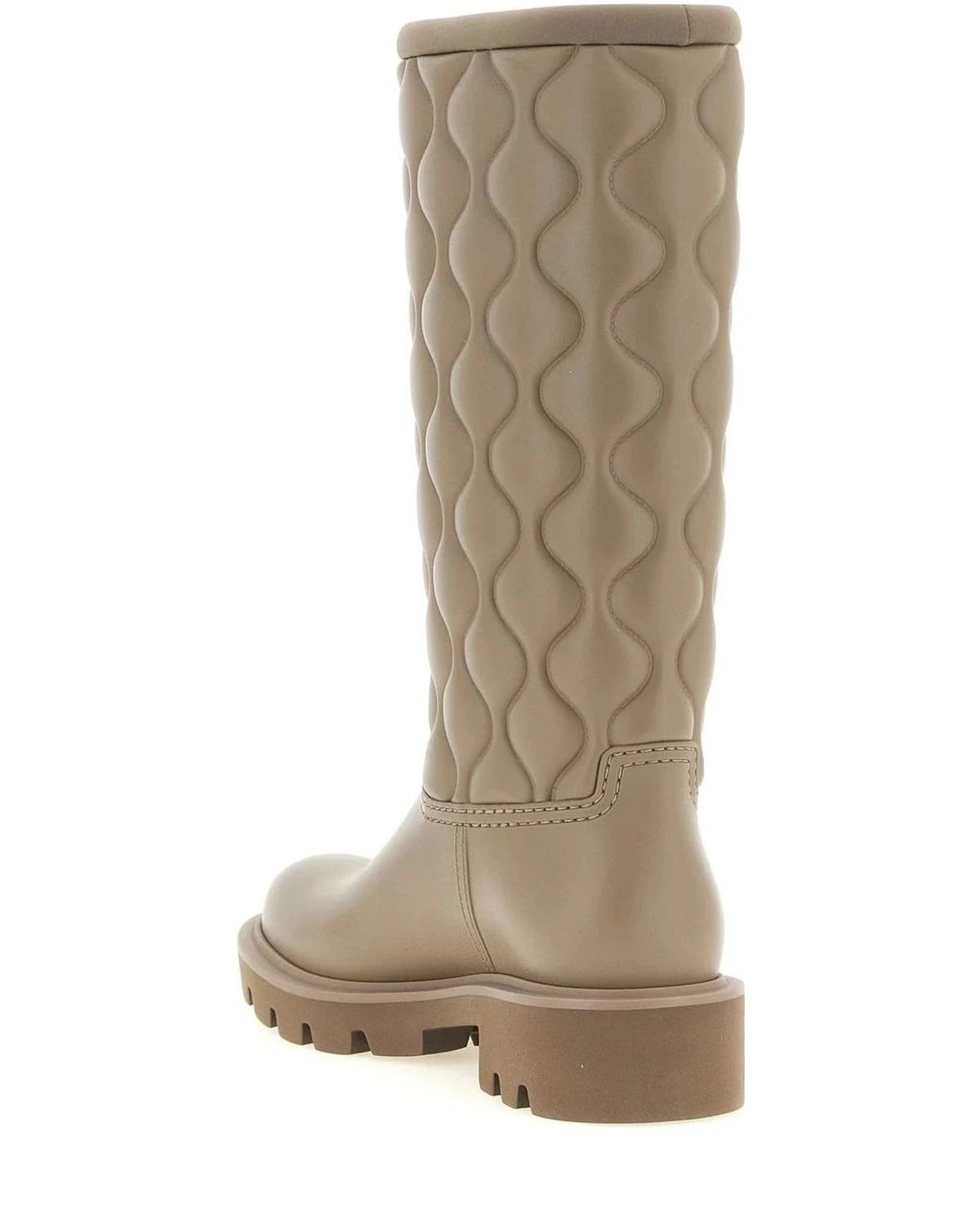 Moncler Knee High Boots in beige, Pvc — view 3