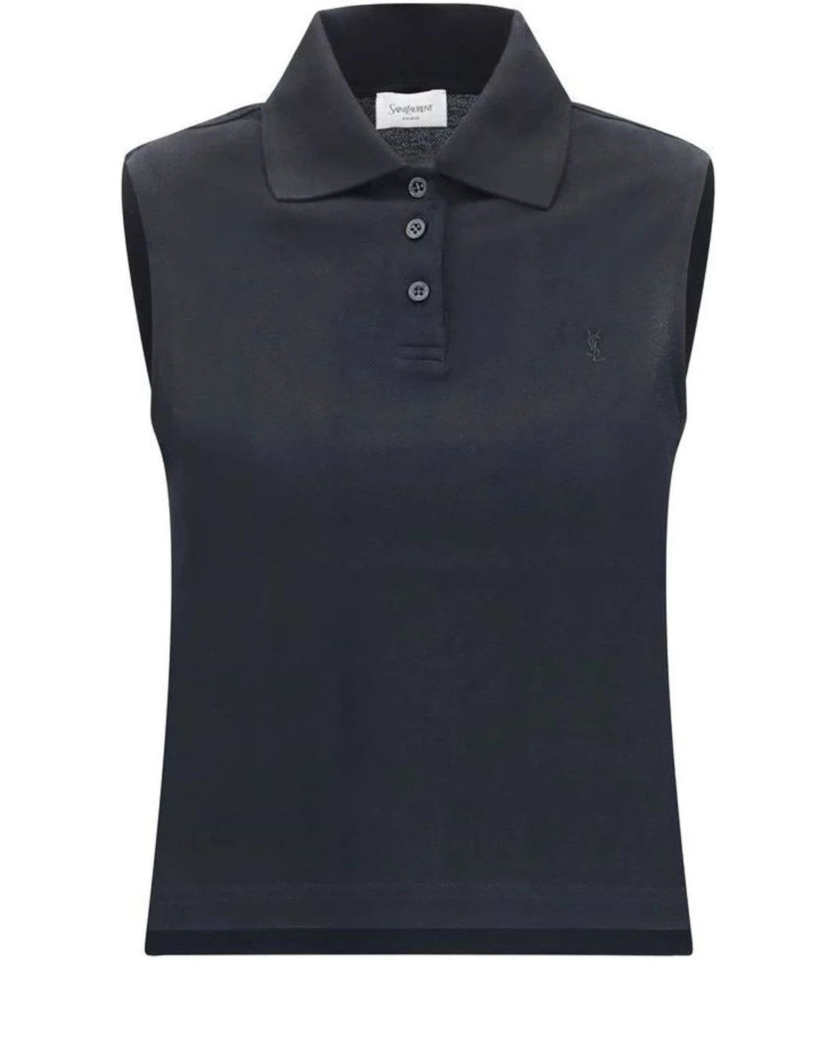 Saint Laurent Polo in navy, Recycled Cotton