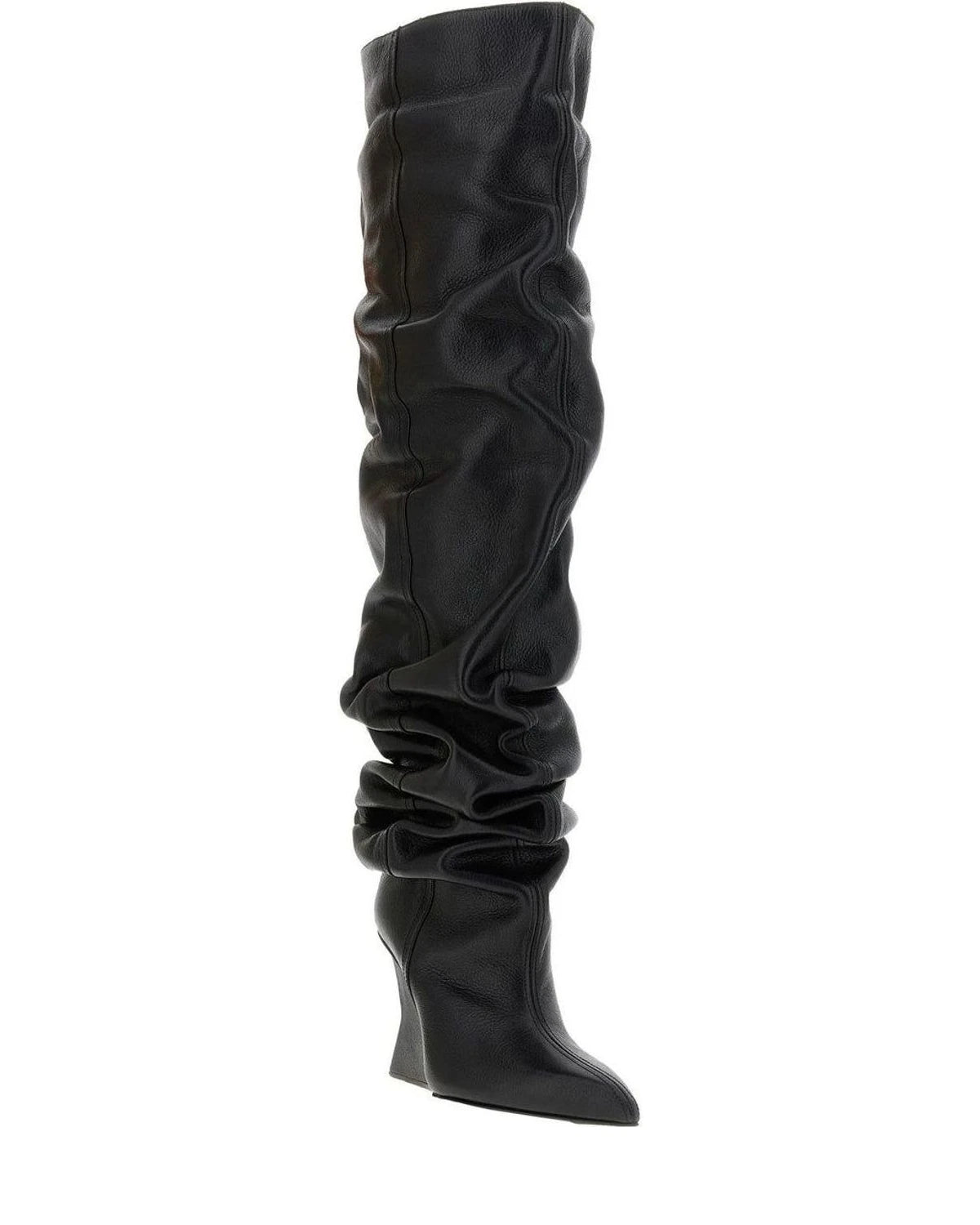 Balmain Knee High Boots in black, Calfskin Leather β view 2