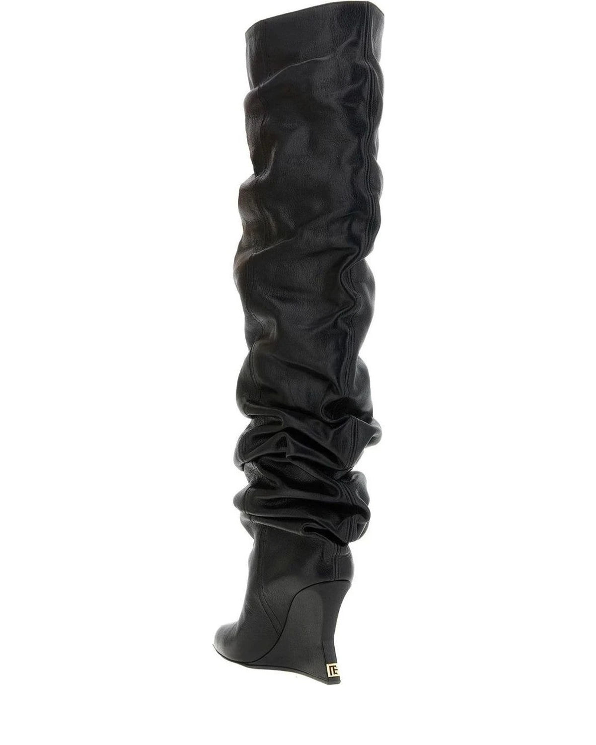 Balmain Knee High Boots in black, Calfskin Leather β view 3