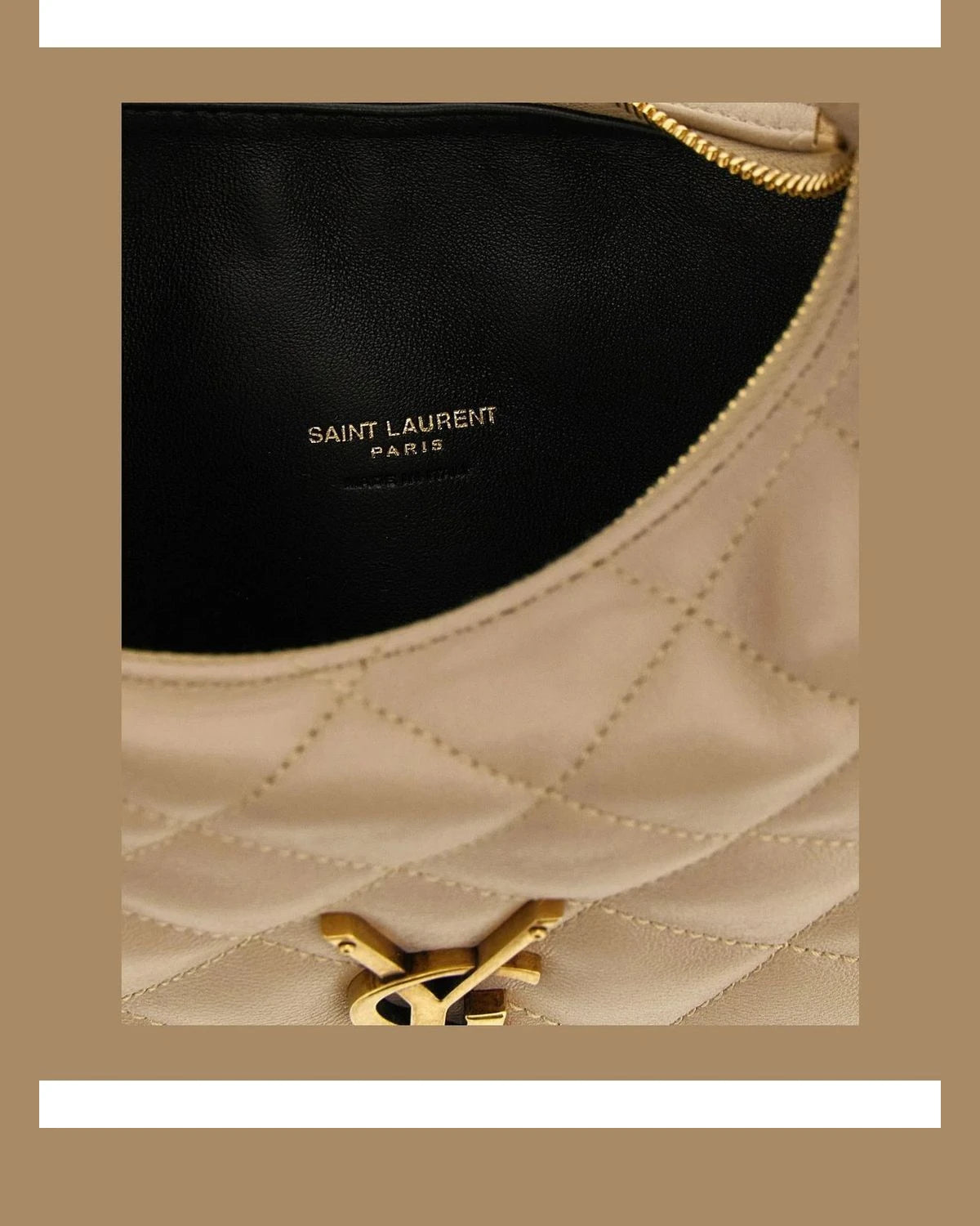 Saint Laurent Hobo Bag in beige, Lamb Leather — view 4